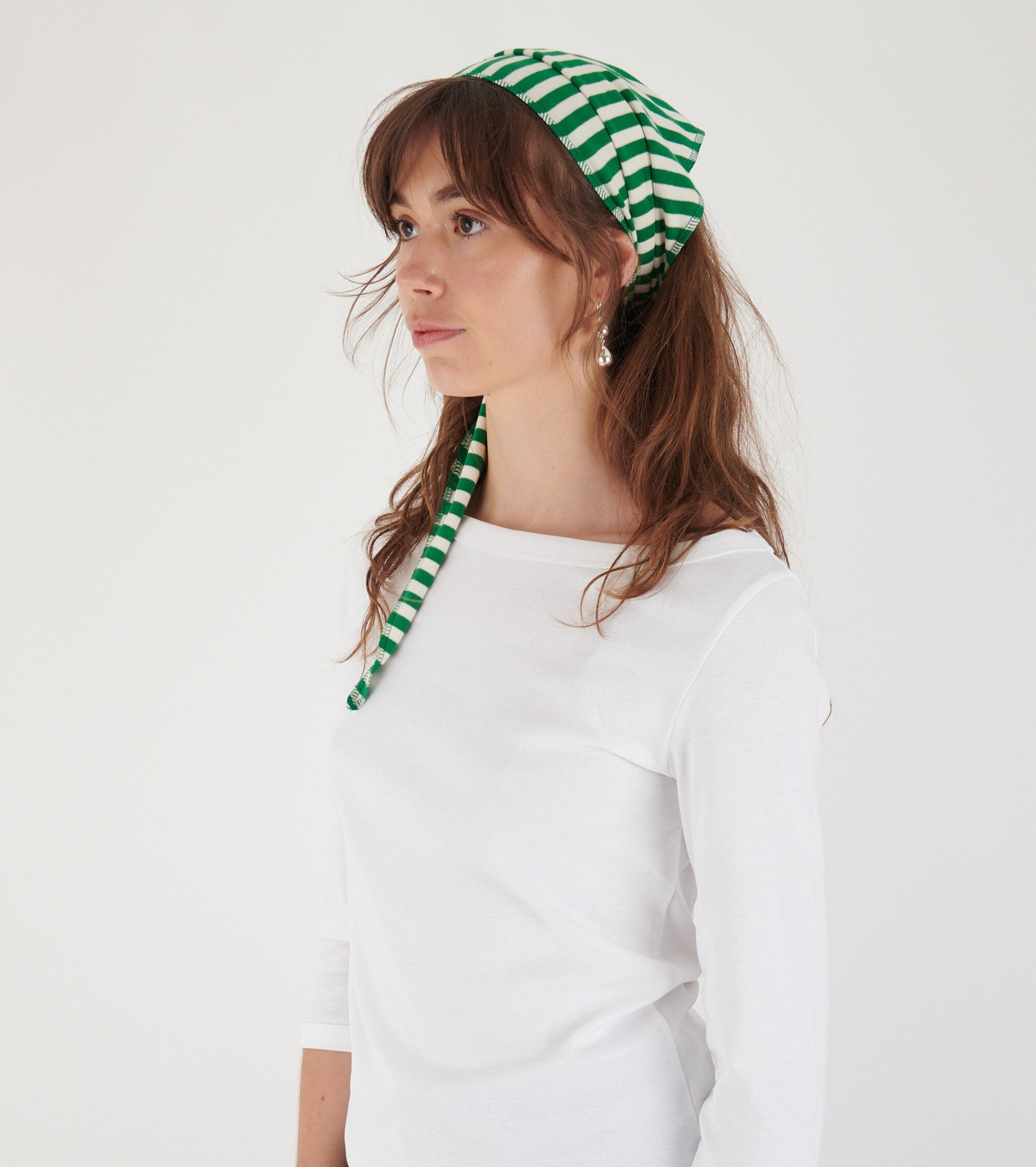 Scarf Triangle Green/Ecru