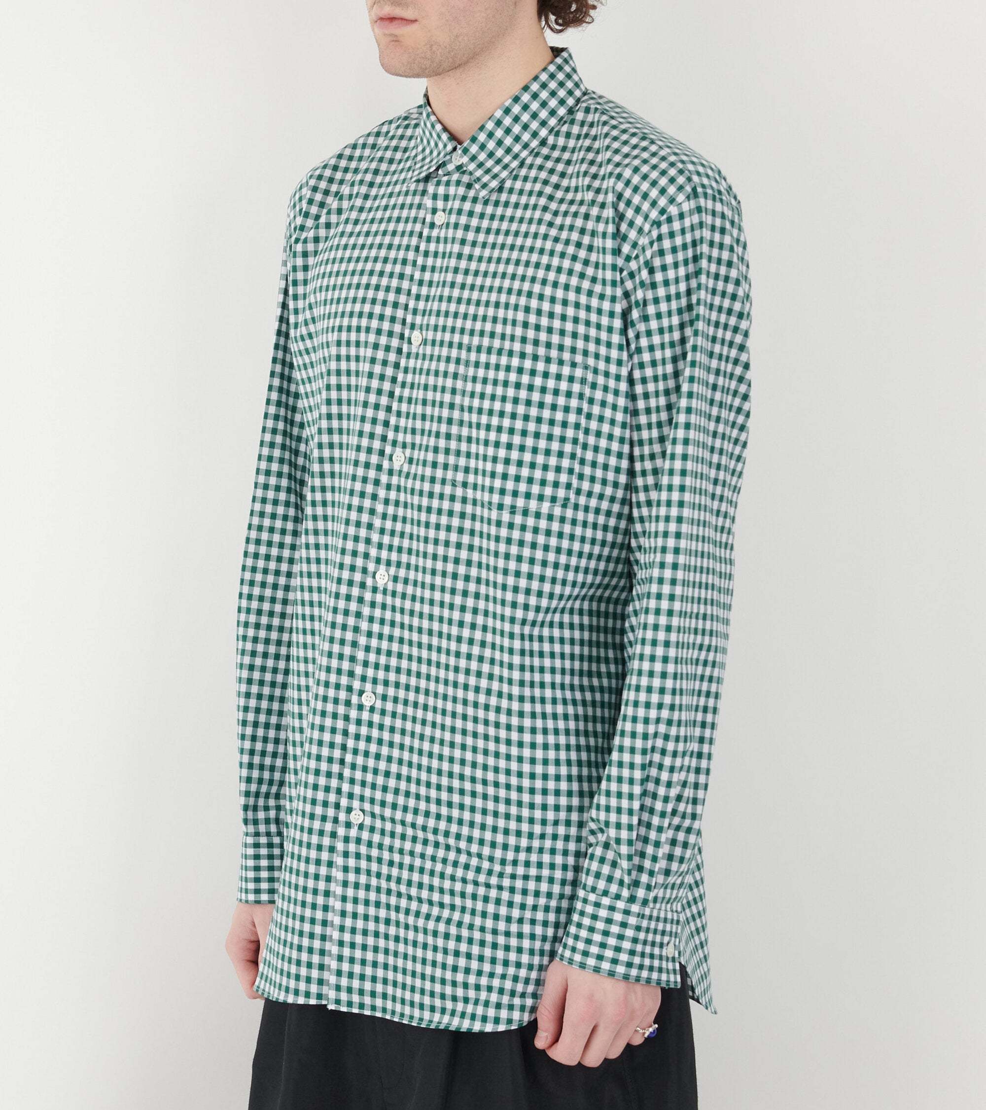 Check Shirt Dark Green/White