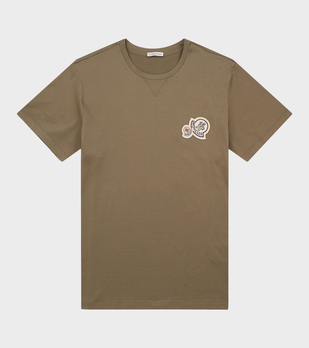 Embroidered Double Logo T-shirt Army Green