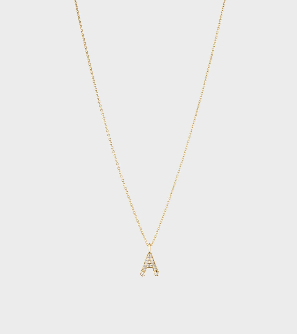 Simple A Necklace Gold