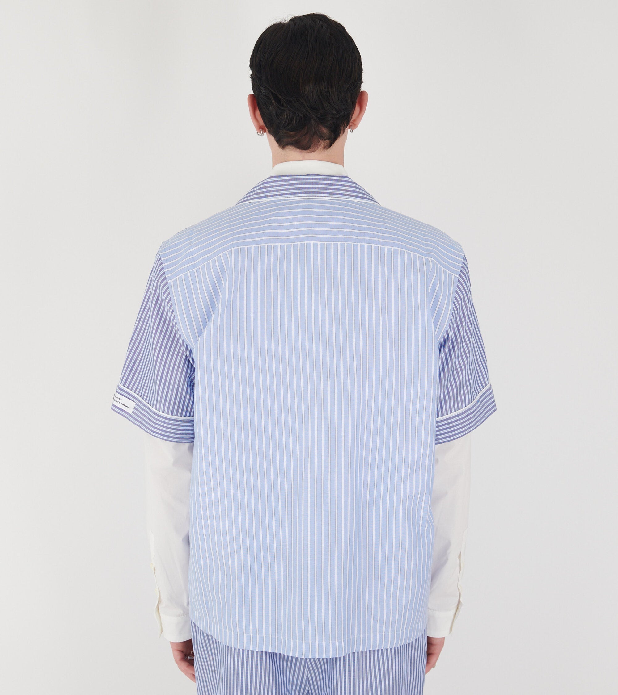 Wall Street Short Sleeve Shirt Blue Stripes One