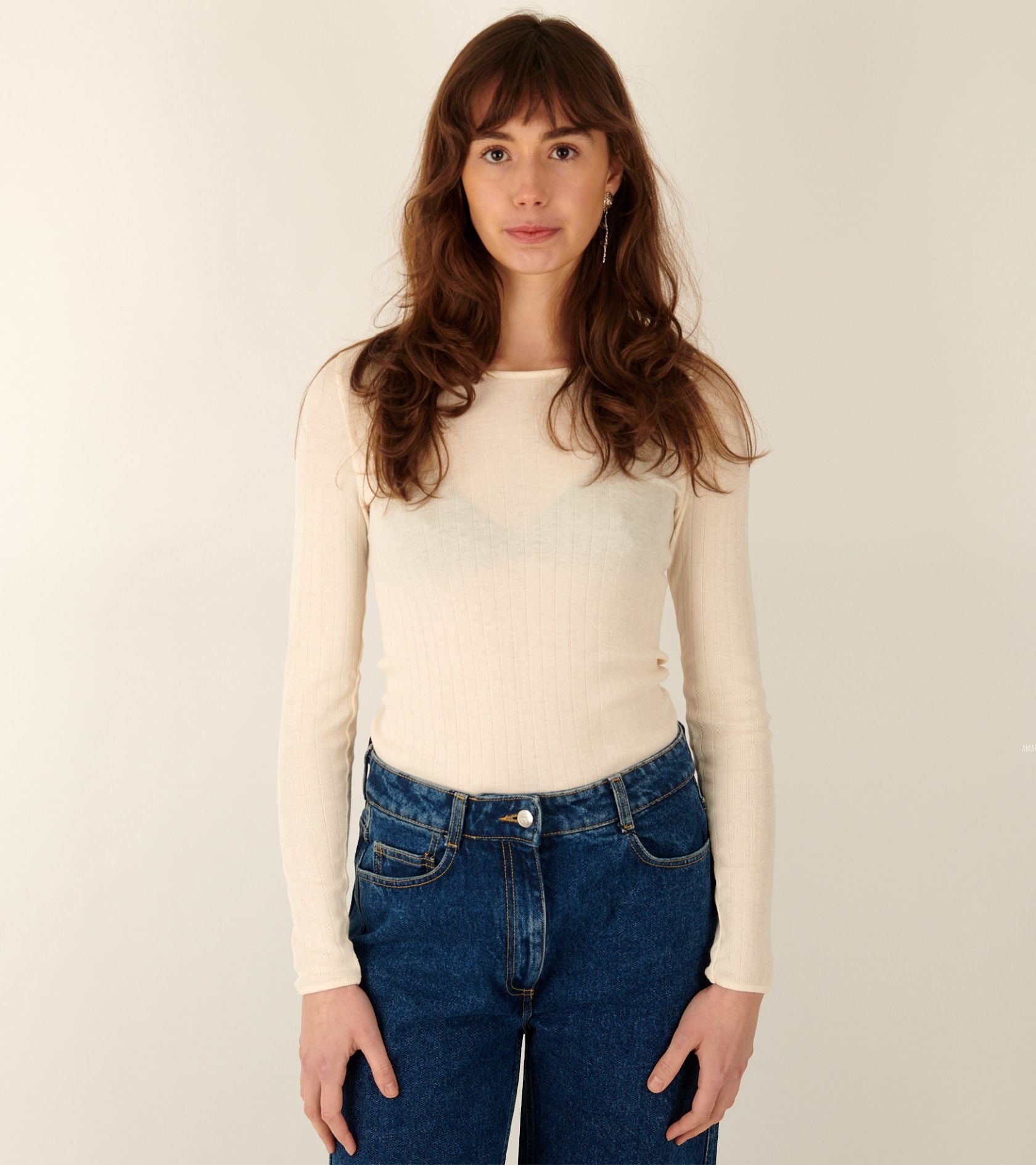 101 Rib Solid Colour Ecru