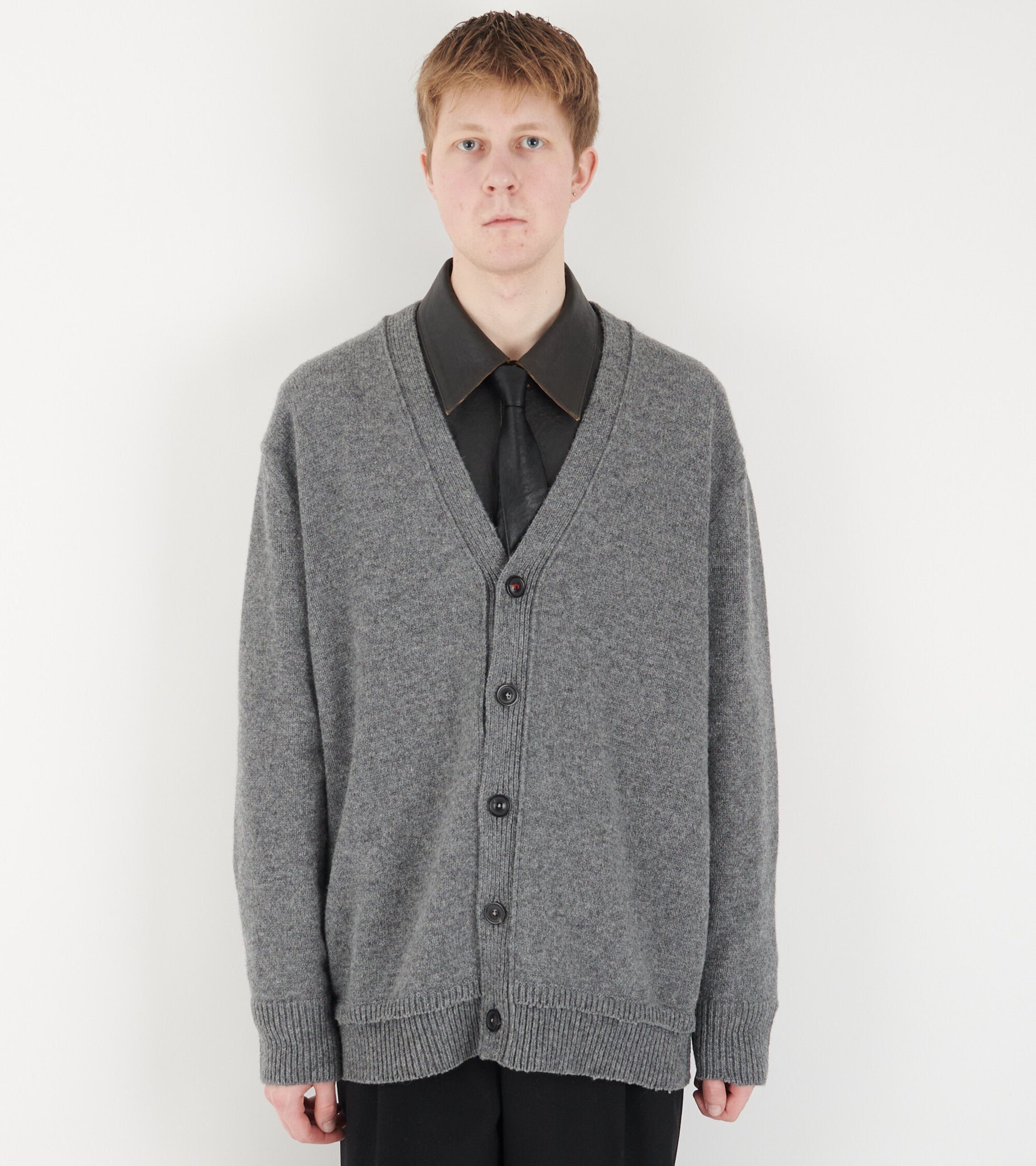 Elbow Patch Cardigan Grey