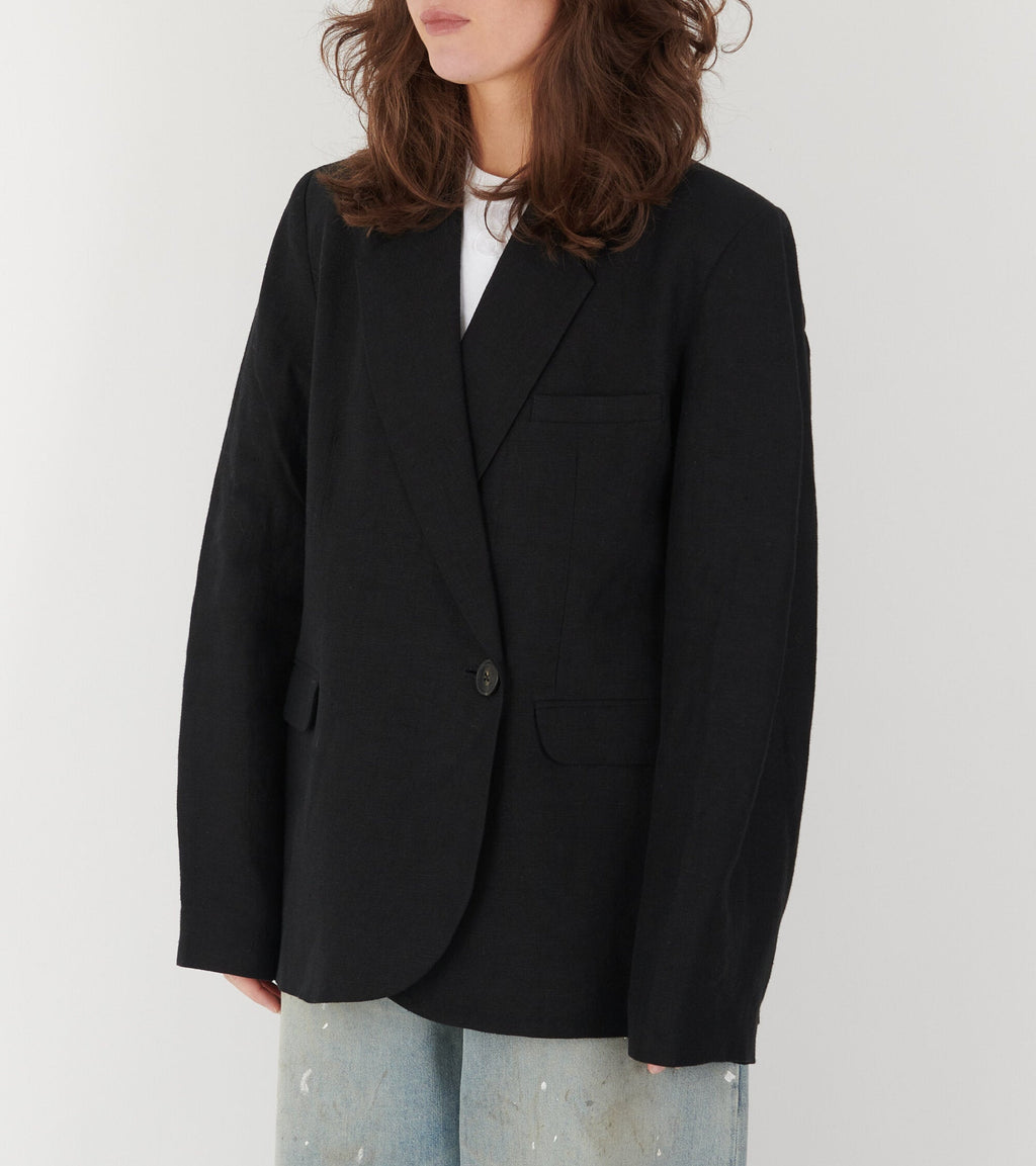Linen Blazer Black
