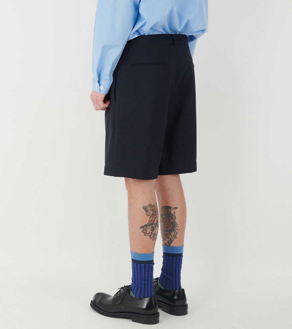 Tailored Wool Shorts Dark Navy