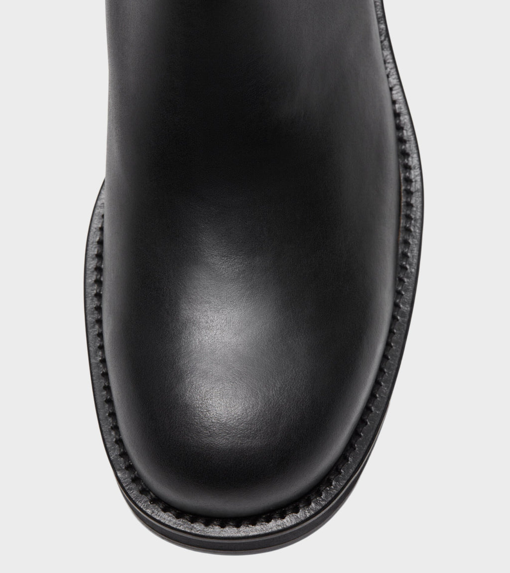 Waxed Leather Boots Black