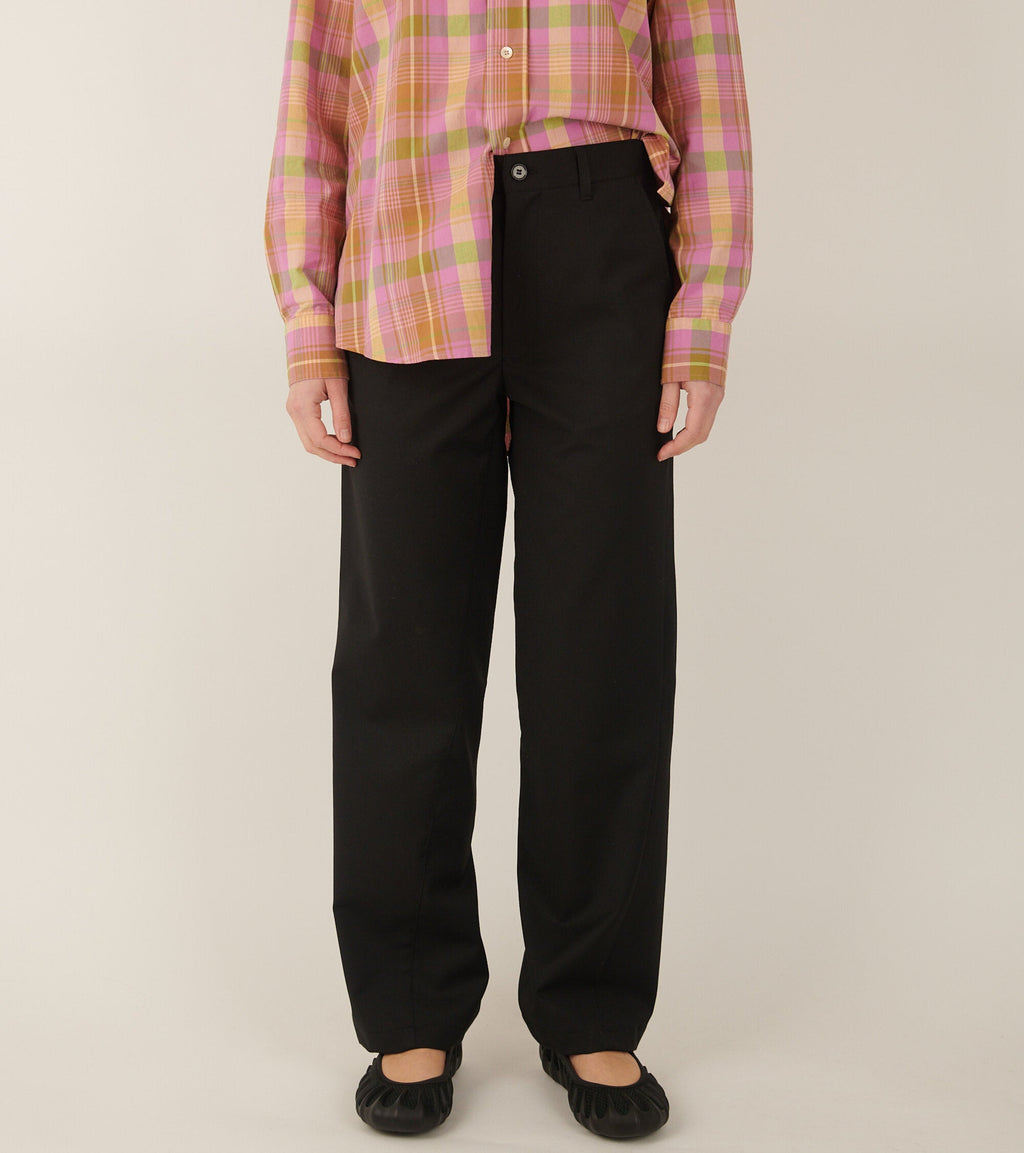 Wide Twist Trousers Black
