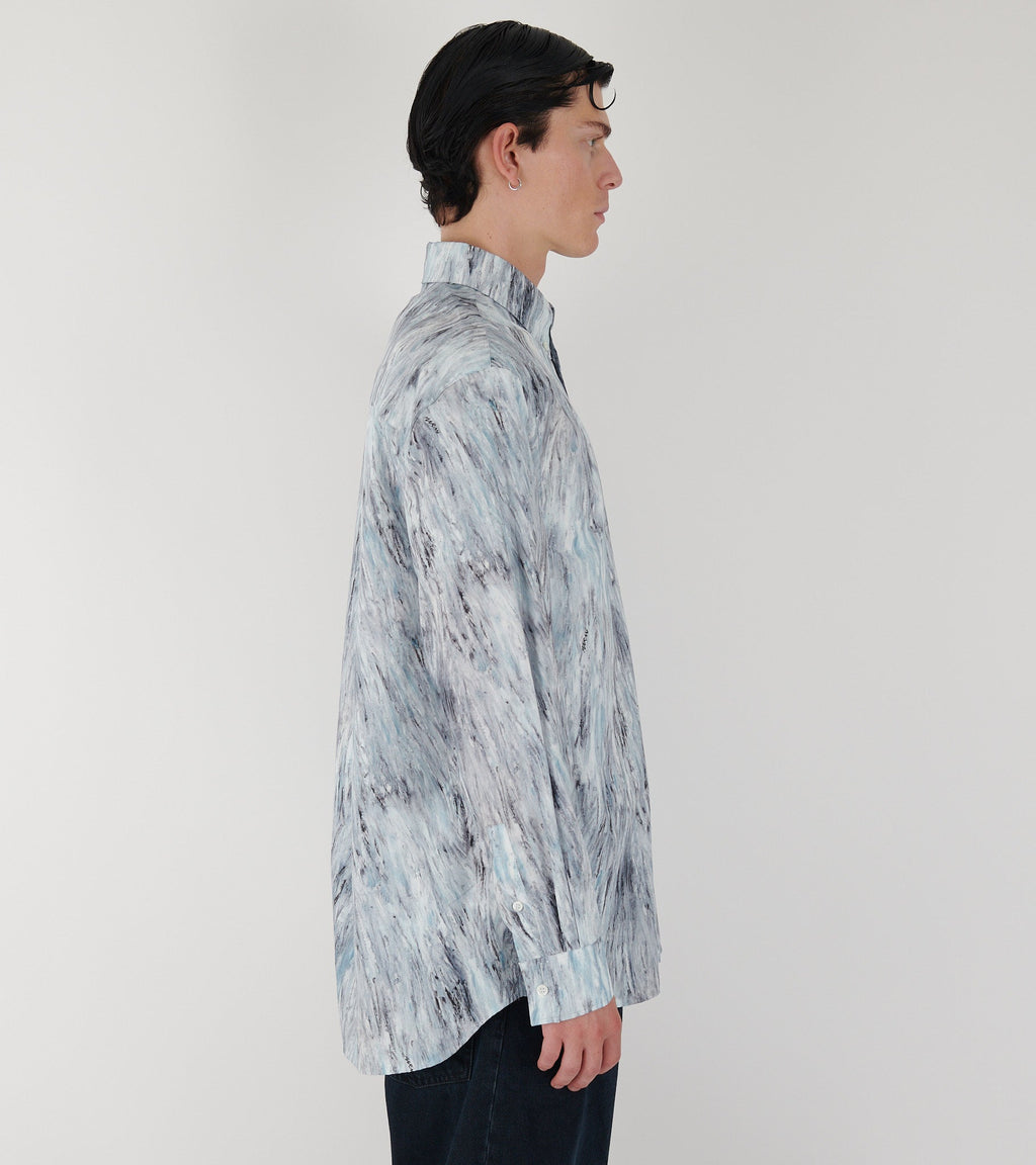 Fuzzy Crayon Poplin Shirt Frost