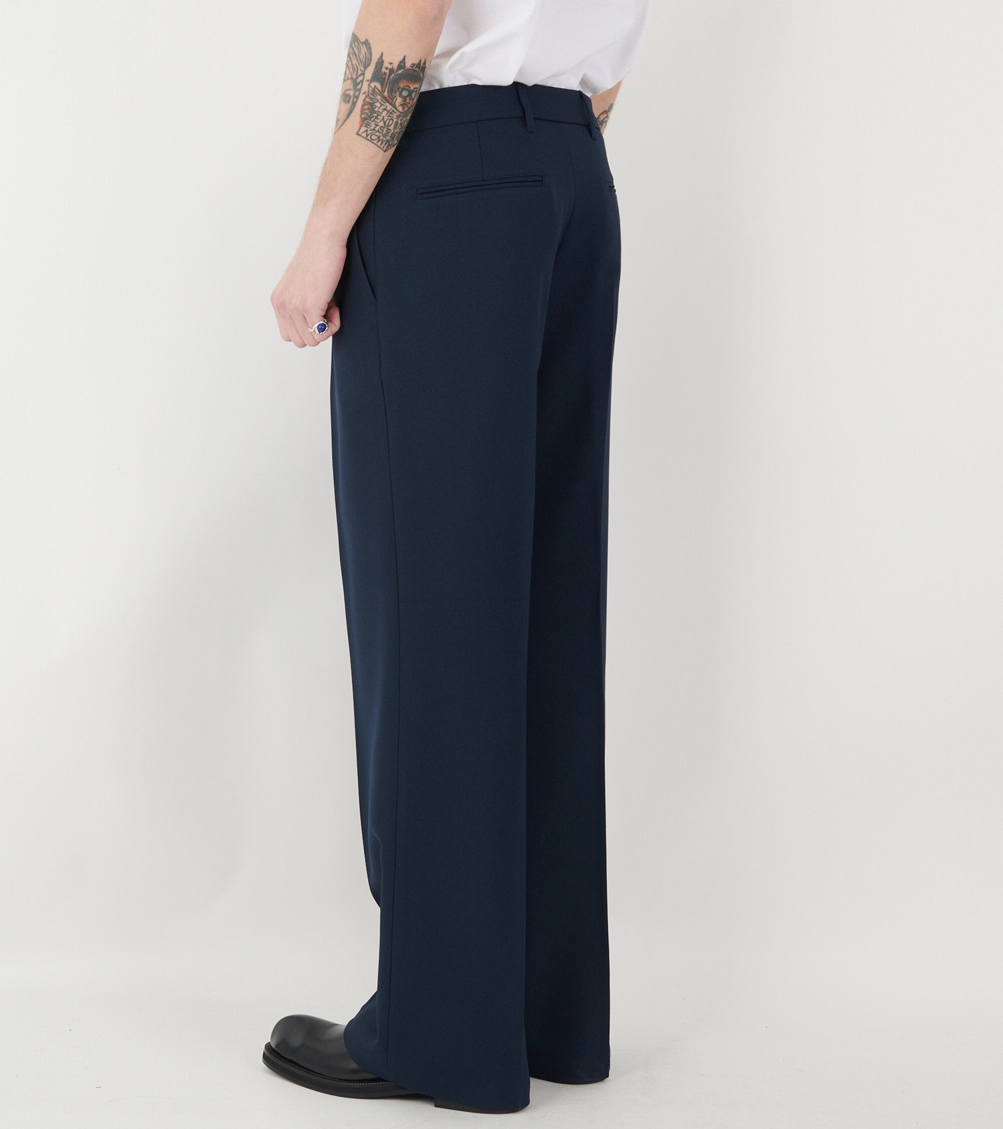 Sune Tailored Bootcut Trousers Navy