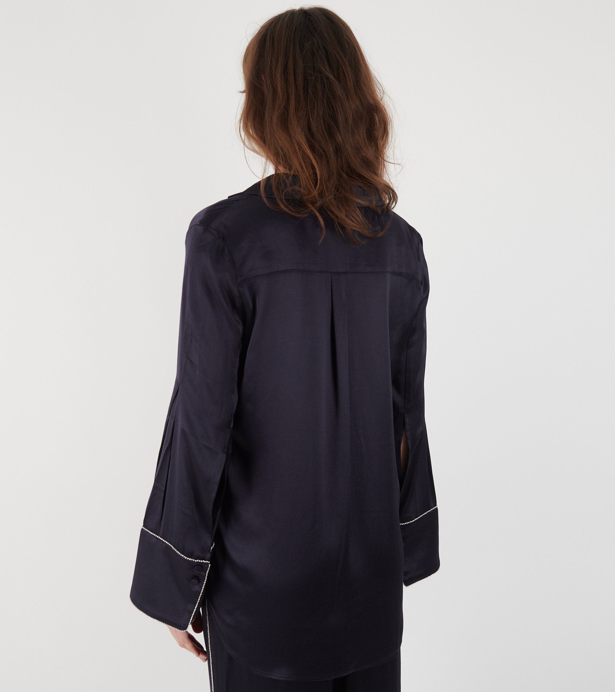 Phoebe Satin Shirt Midnight