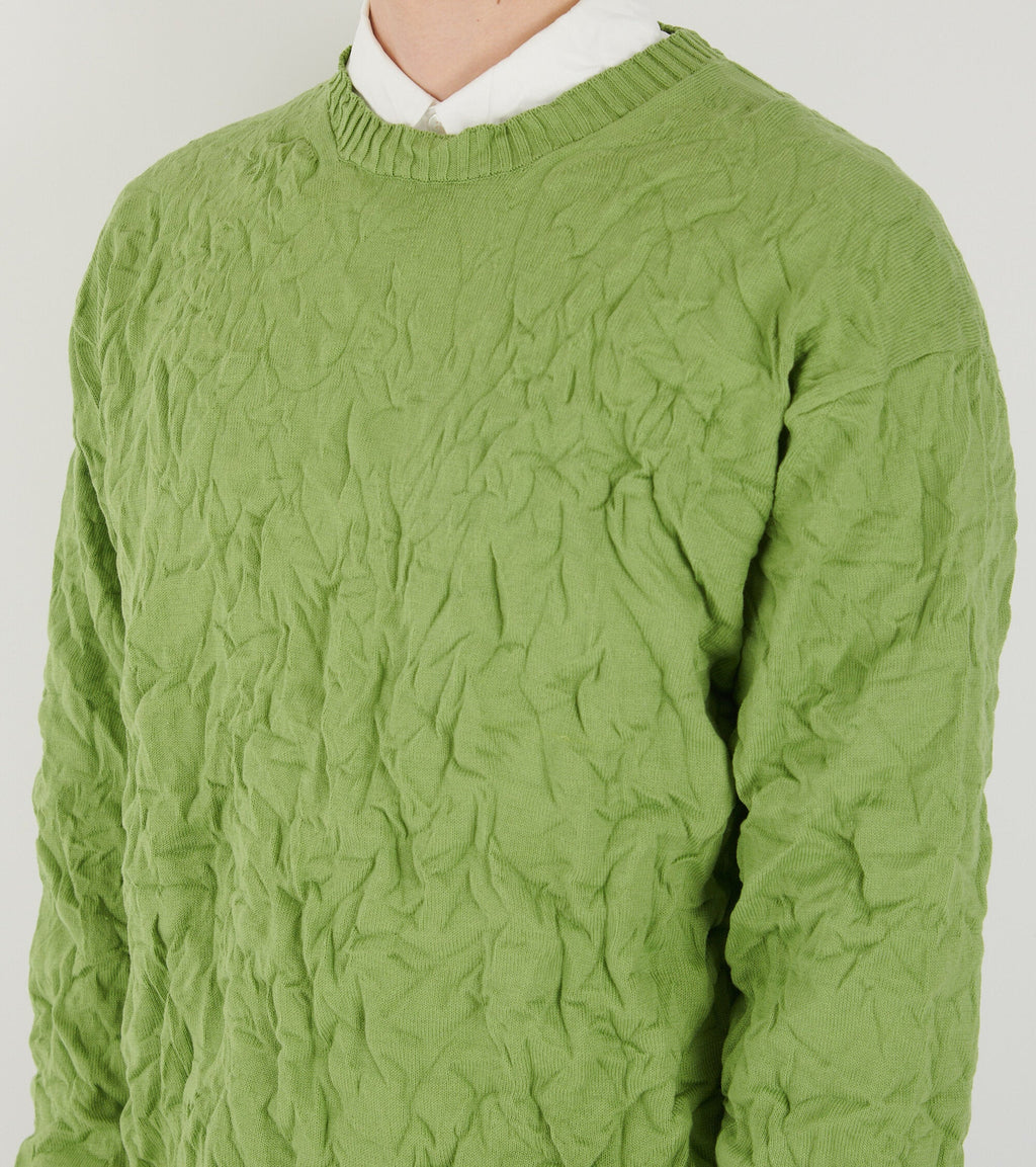 Wrinkled Dry Cotton Knit P/O Sage Green
