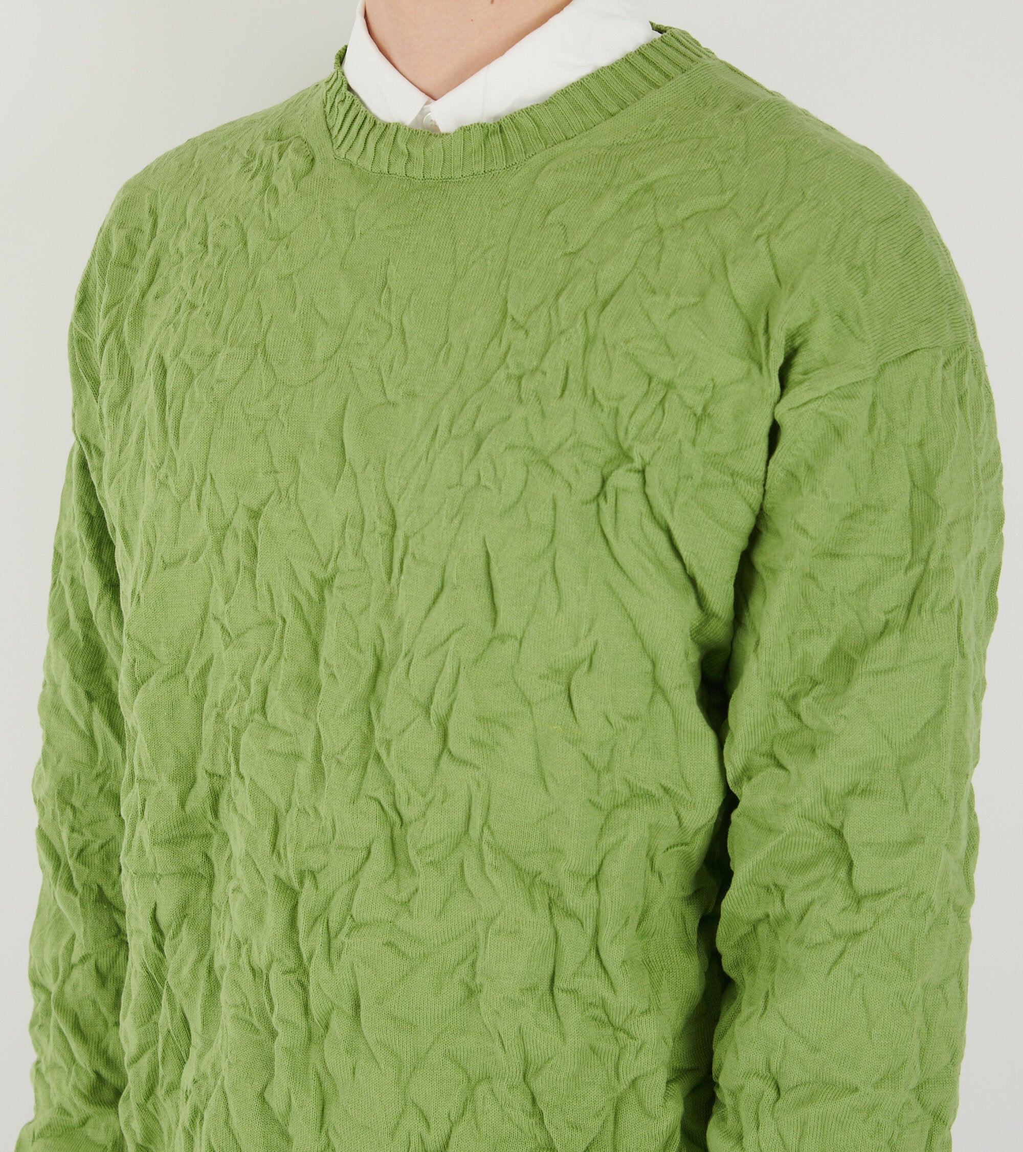 Wrinkled Dry Cotton Knit P/O Sage Green