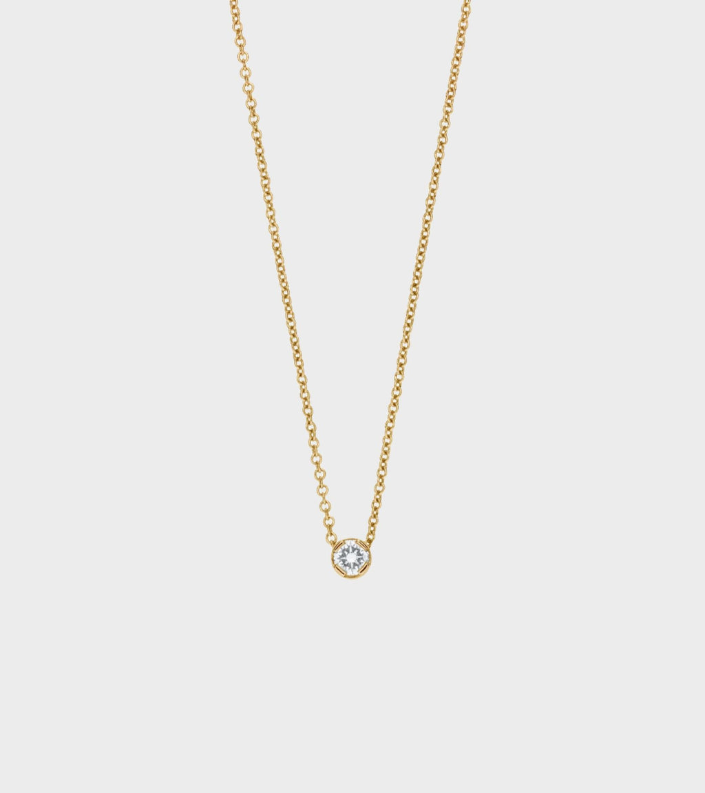 Diamond Simple Necklace Gold
