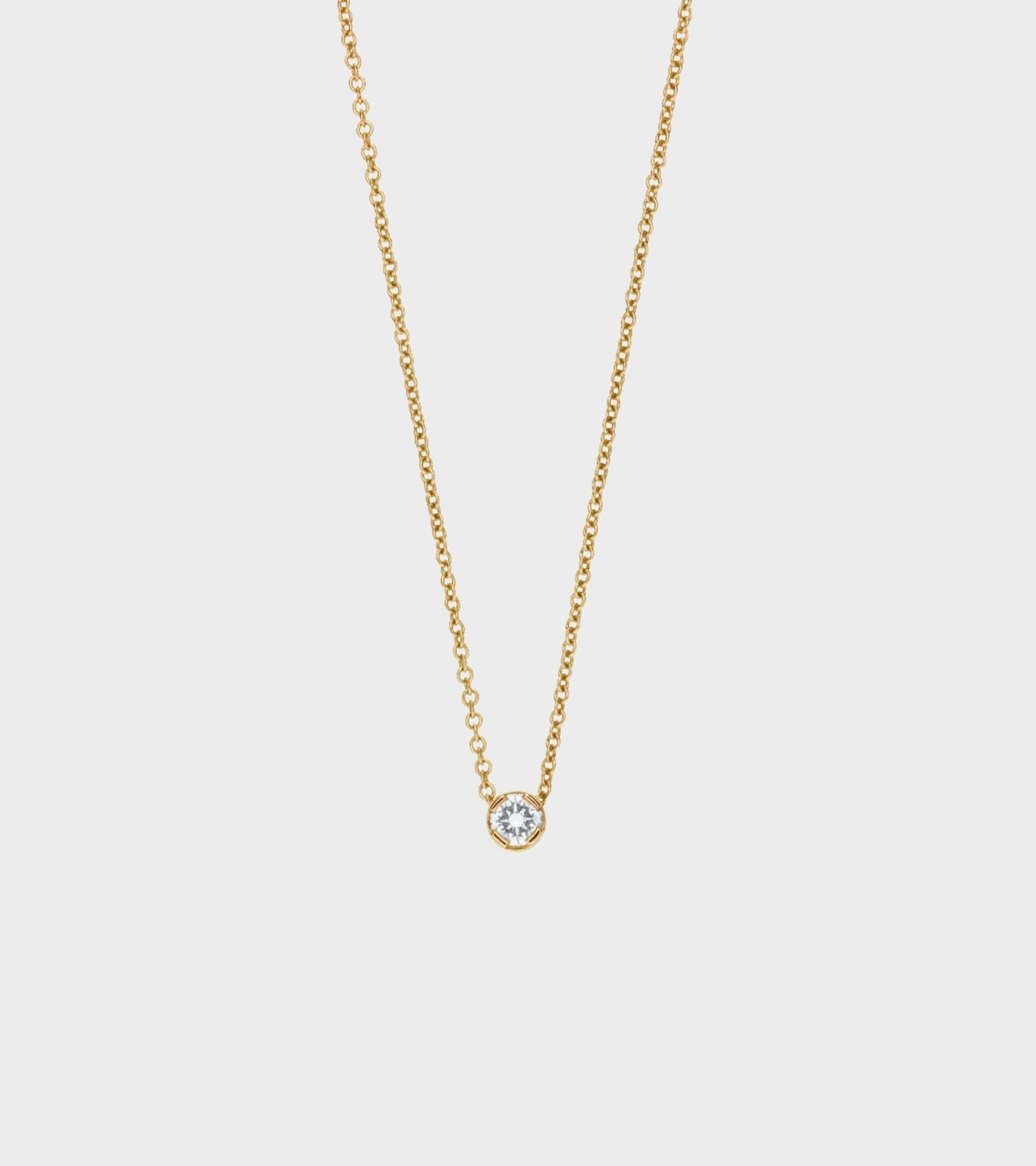 Diamond Simple Necklace Gold