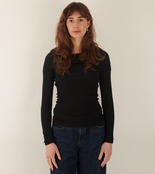 101 Rib Solid Colour Black