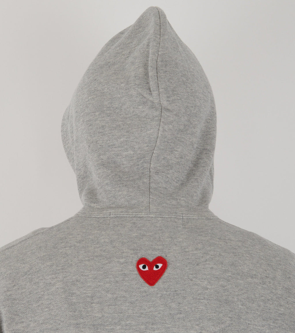 U Backside Red Heart Hoodie Grey
