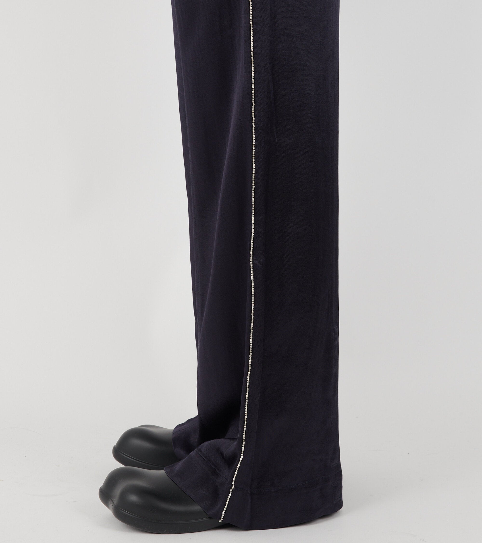 Charlie Rhinestone Satin Pants Midnight