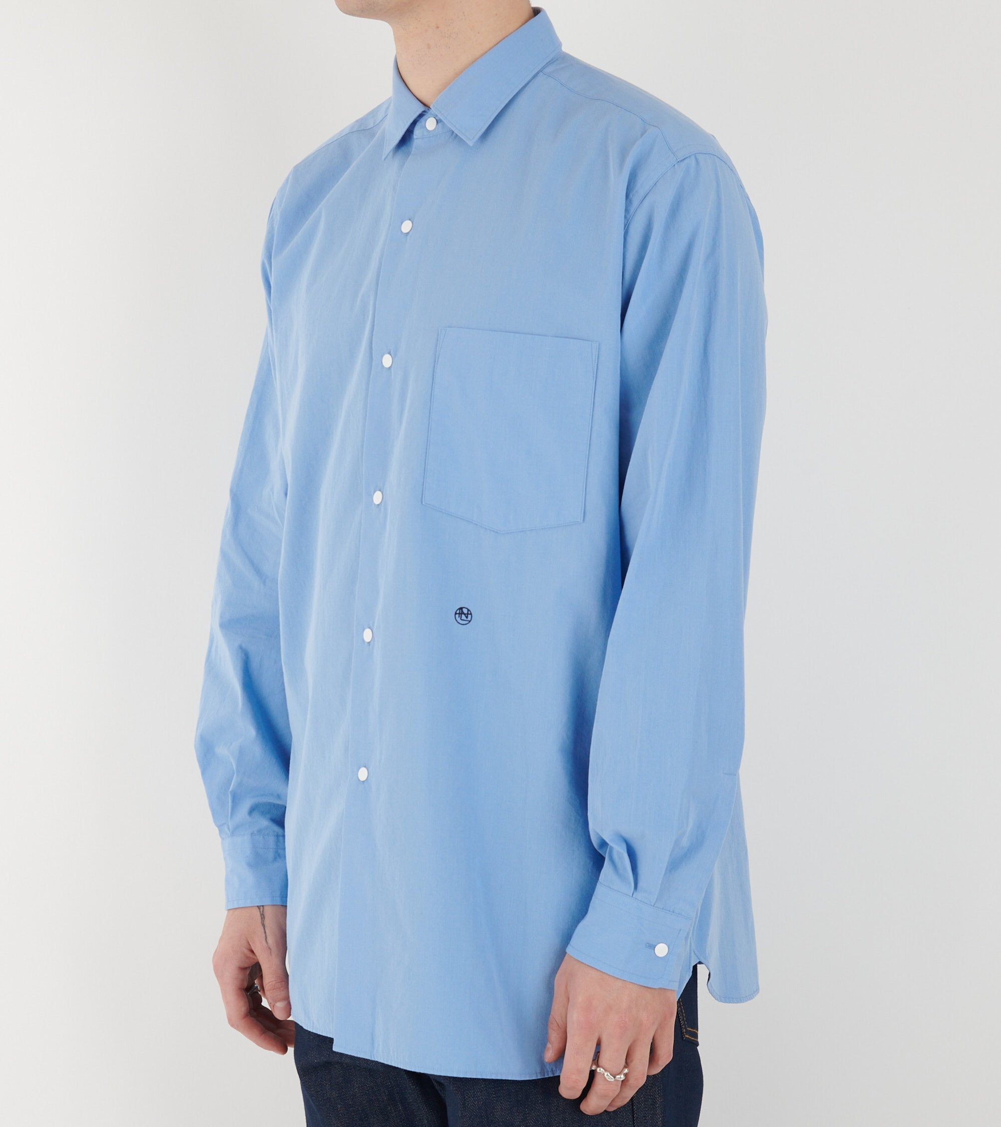 Regular Collar Wind Shirt Sax