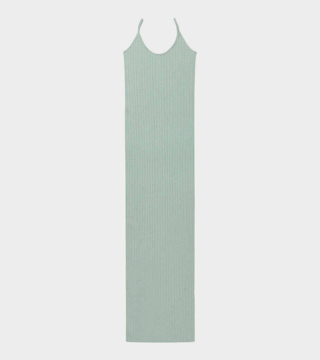 101 Strap Rib Dress Stone Green