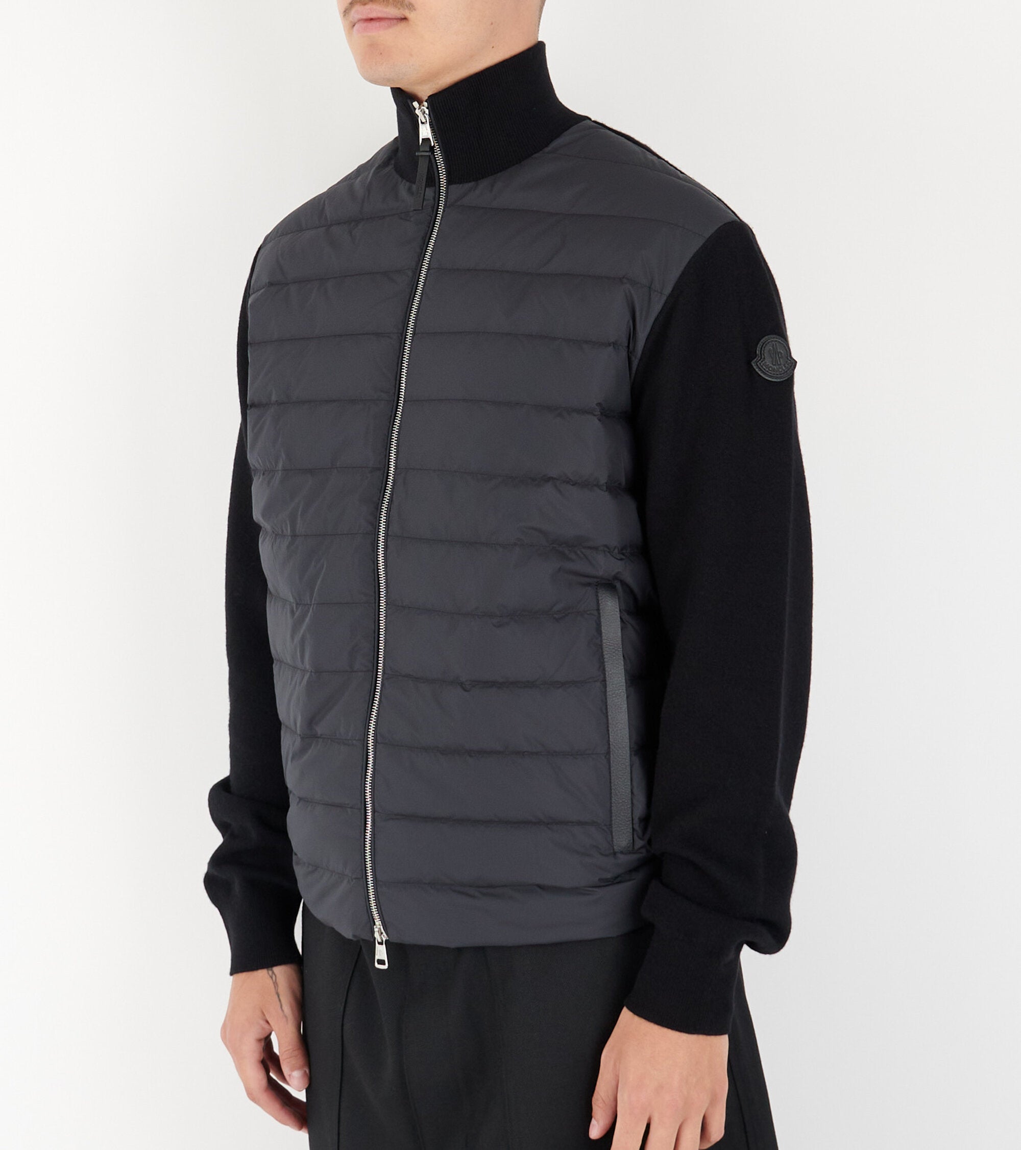 Padded Cashmere Cardigan Black
