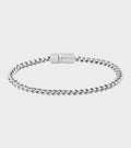 Rounded Curb Bracelet Thin Silver