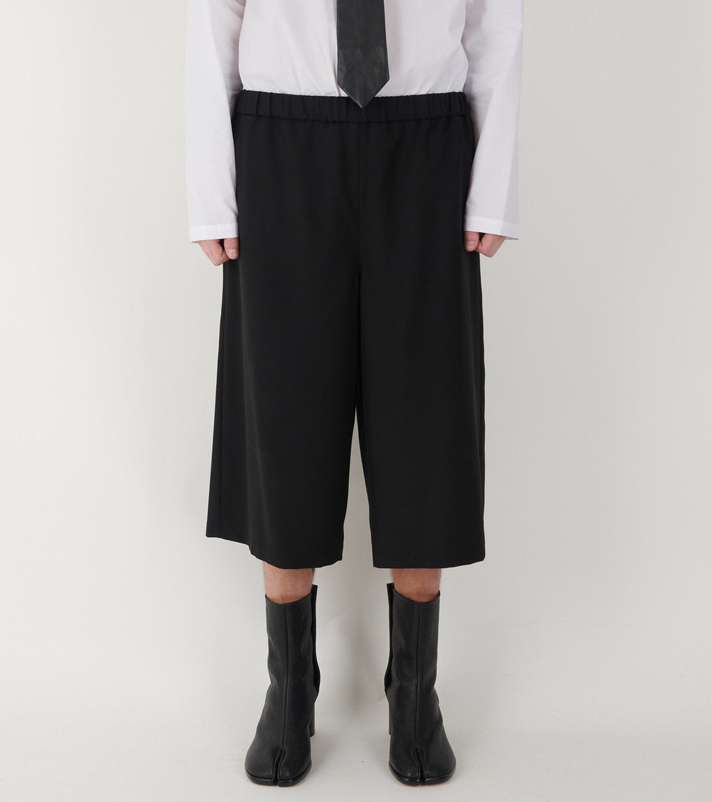 Poplin Wool Bermuda Shorts Black