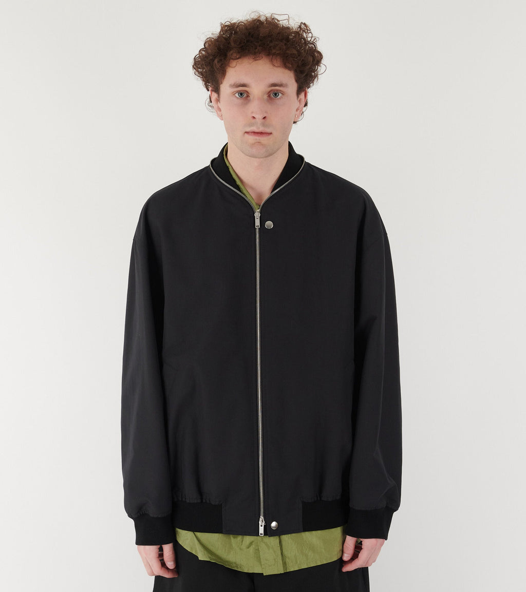 Lightweight Cotton Bomber Jacket Black