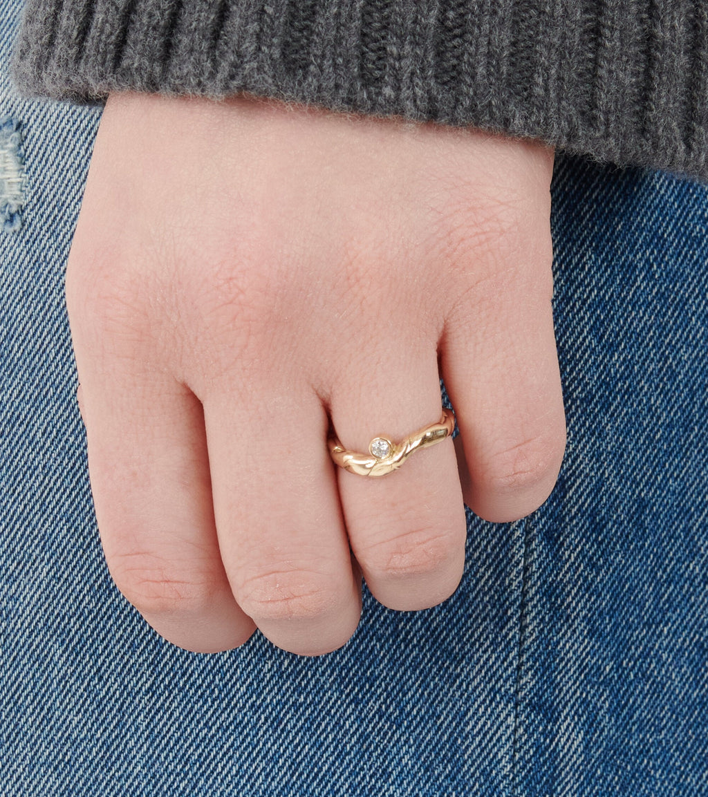 Curva Diamond Ring Gold