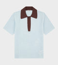 Knit Polo T-shirt Sky Blue/Earth Brown