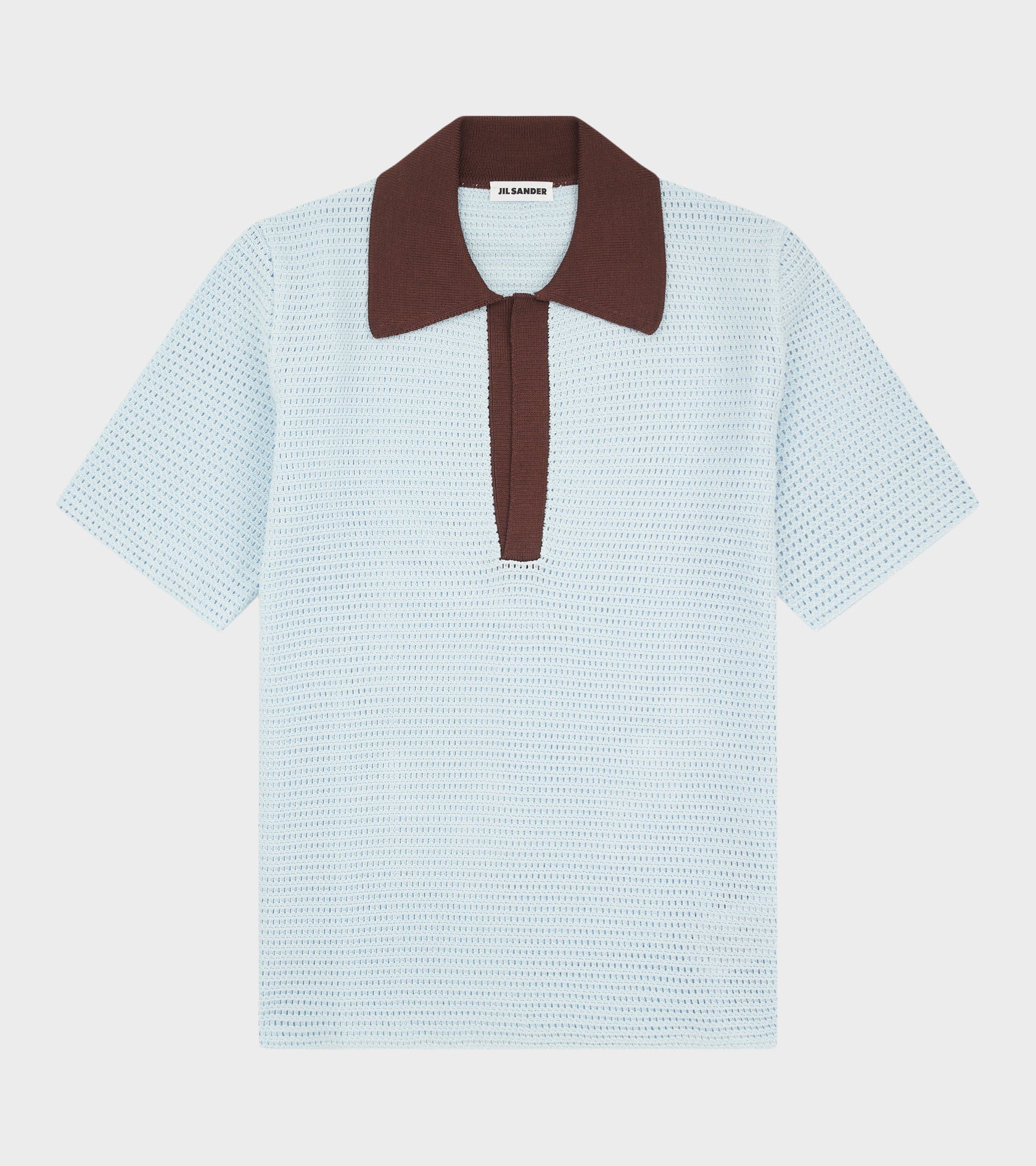 Knit Polo T-shirt Sky Blue/Earth Brown