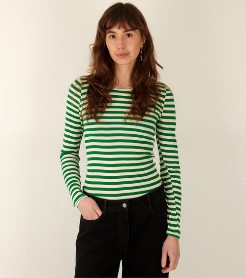 101 Rib Broadway Apple Green/Ecru