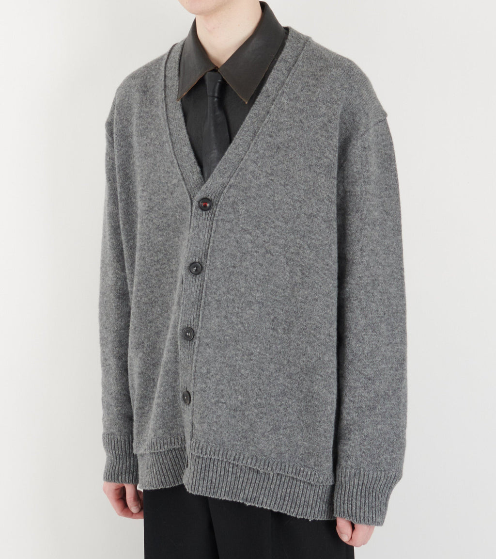 Elbow Patch Cardigan Grey
