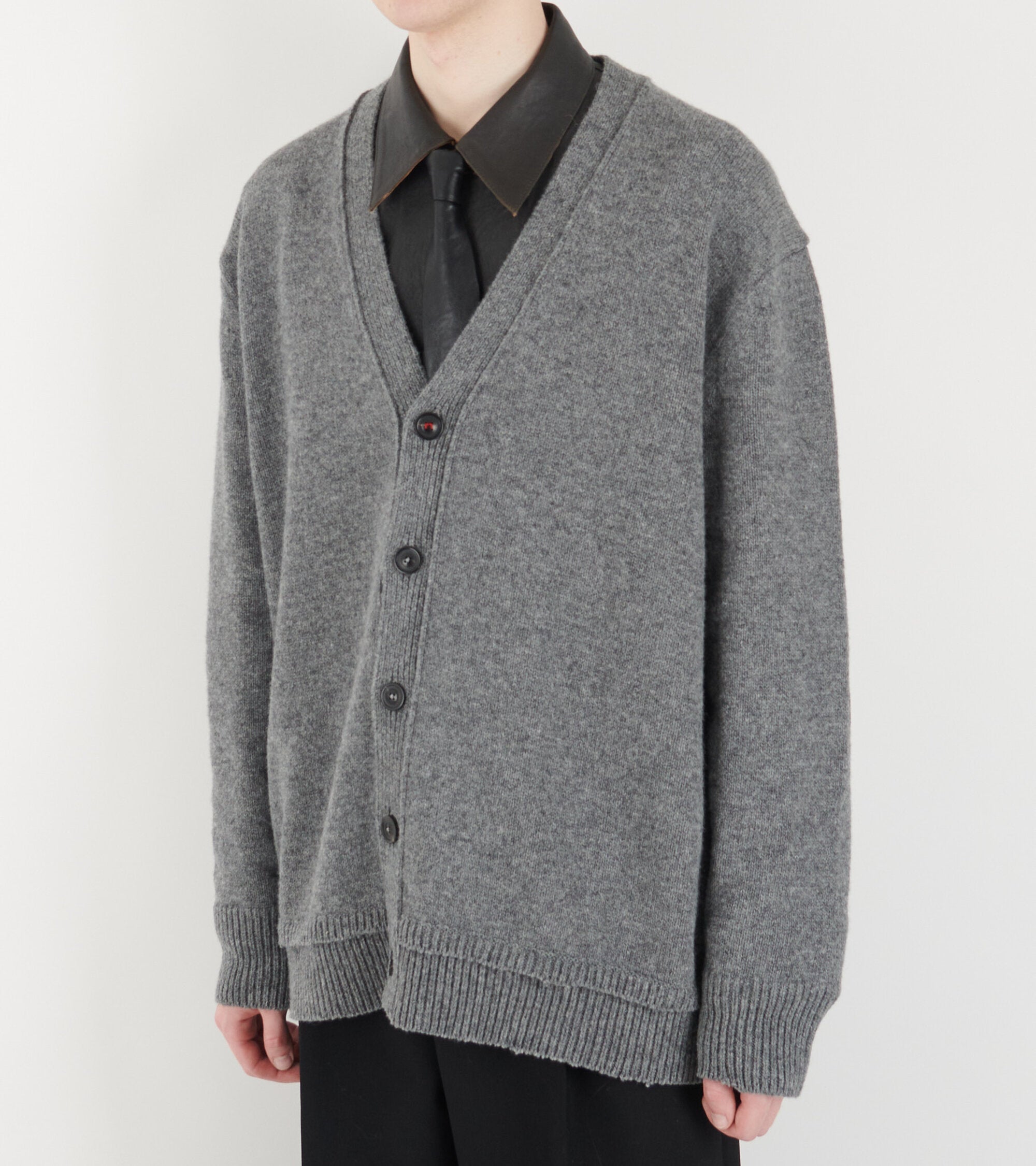 Elbow Patch Cardigan Grey