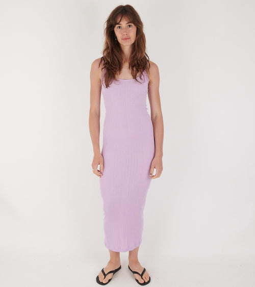101 Strap Rib Dress Lilac