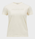 Embroidered Tonal Logo Cotton T-shirt White Ivory