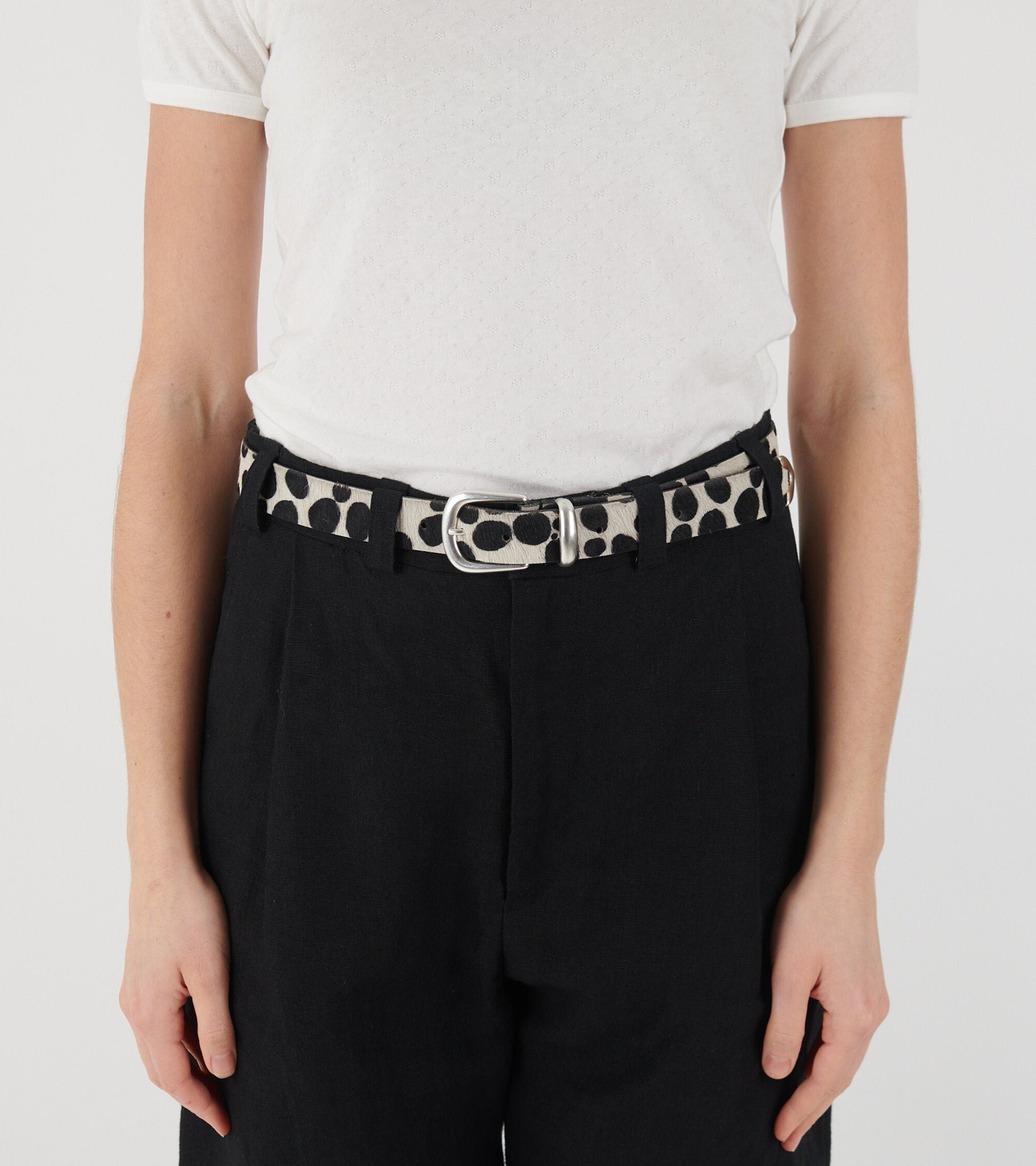 Dr. X Adams M2428 Dalmatian Belt White/Black