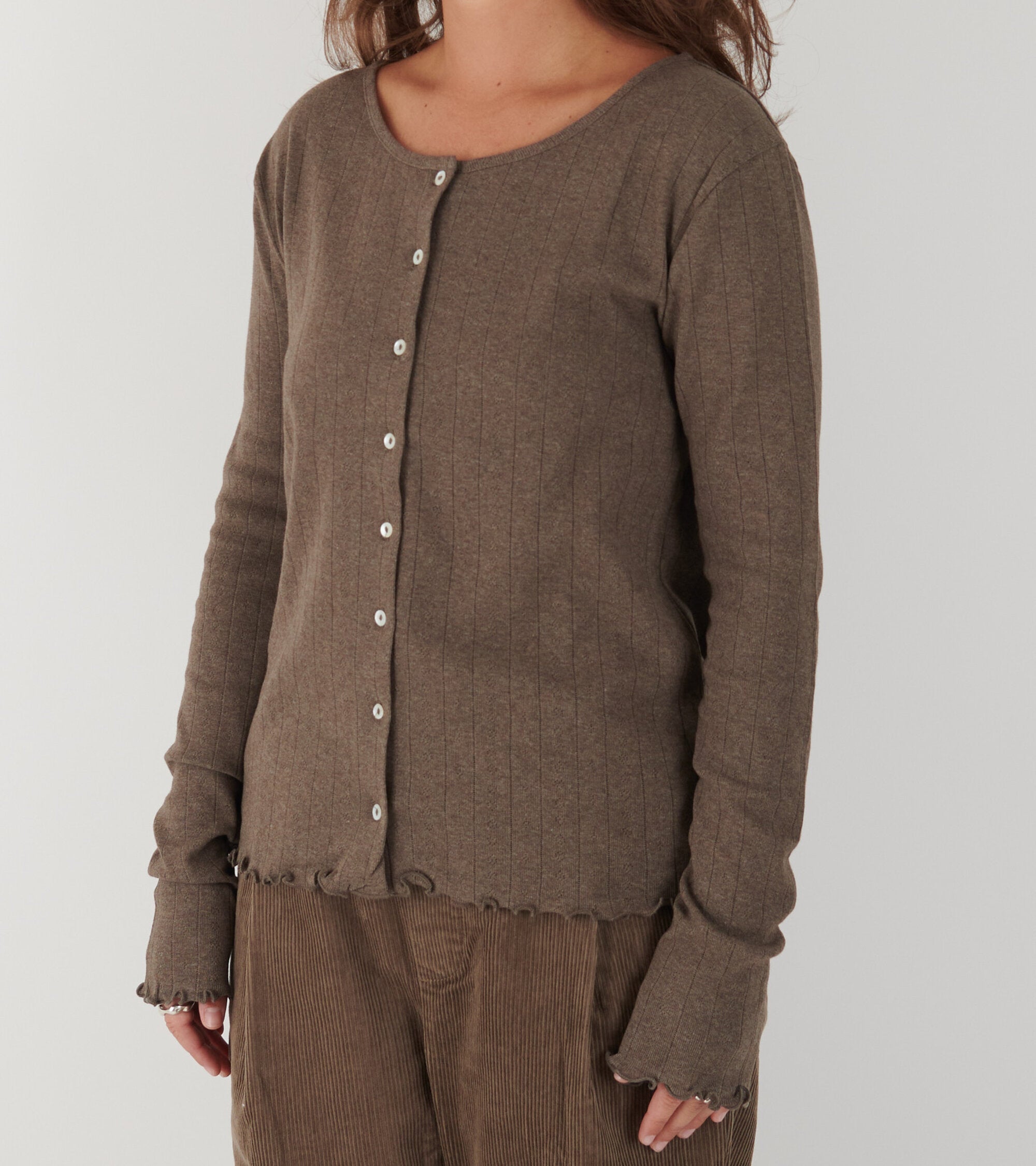 Edie Cardigan Brown Melange
