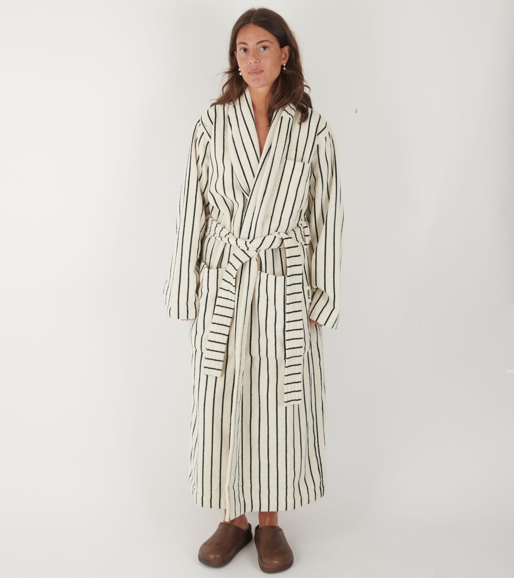 Classic Bathrobe Racing Green Stripes