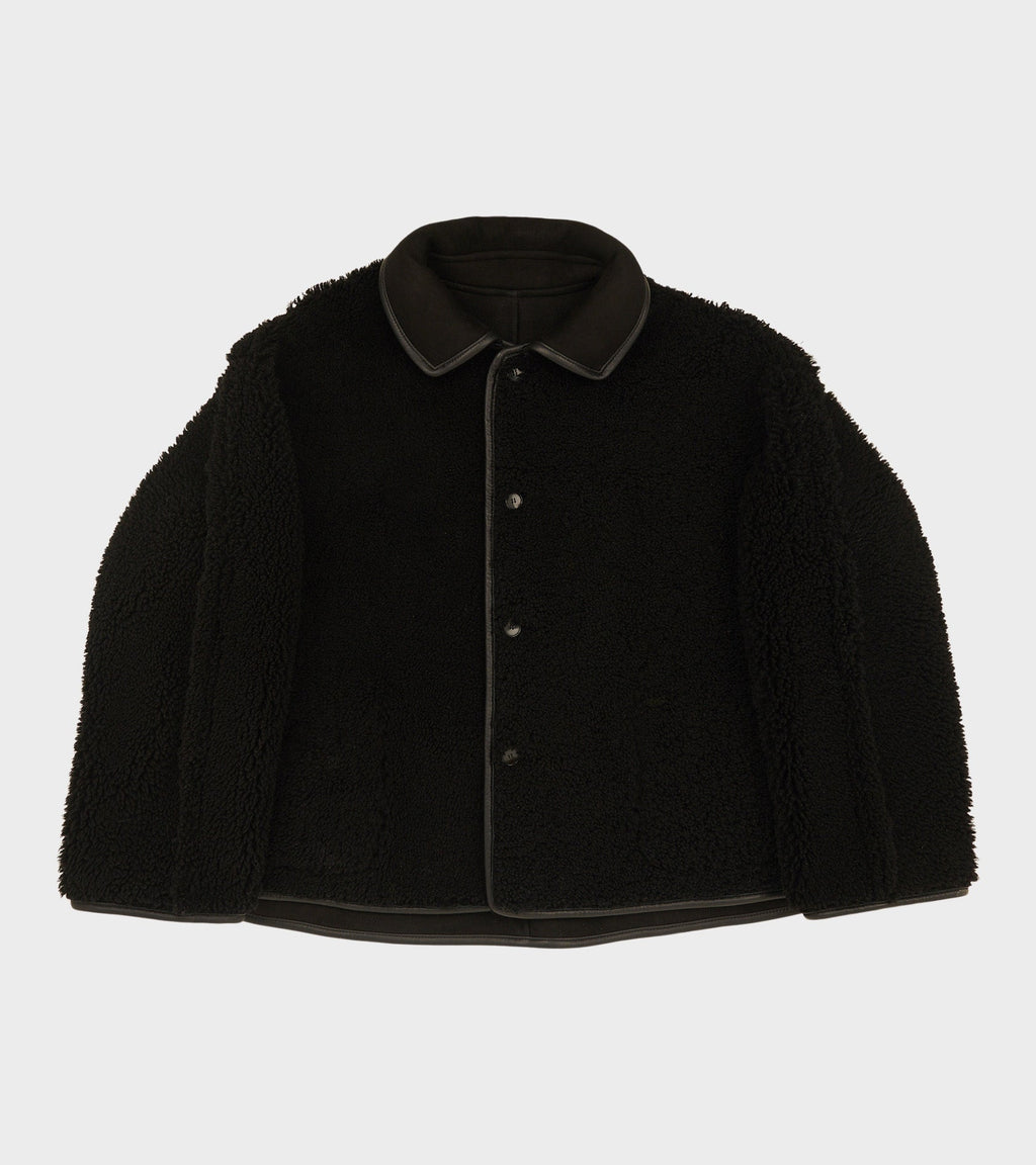 Suede Back Curly Hair Avis Jacket Black
