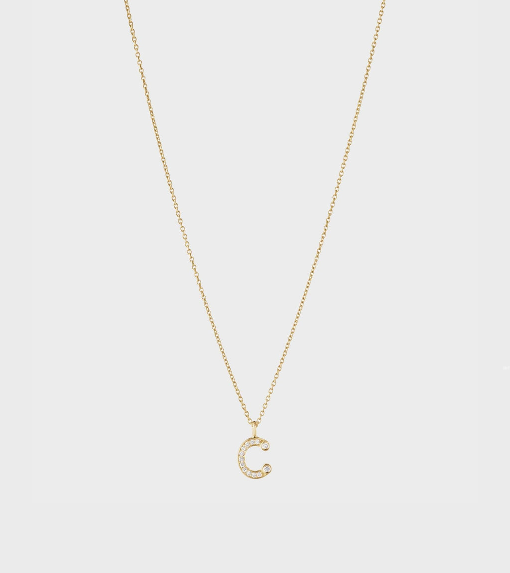 Simple C Necklace Gold