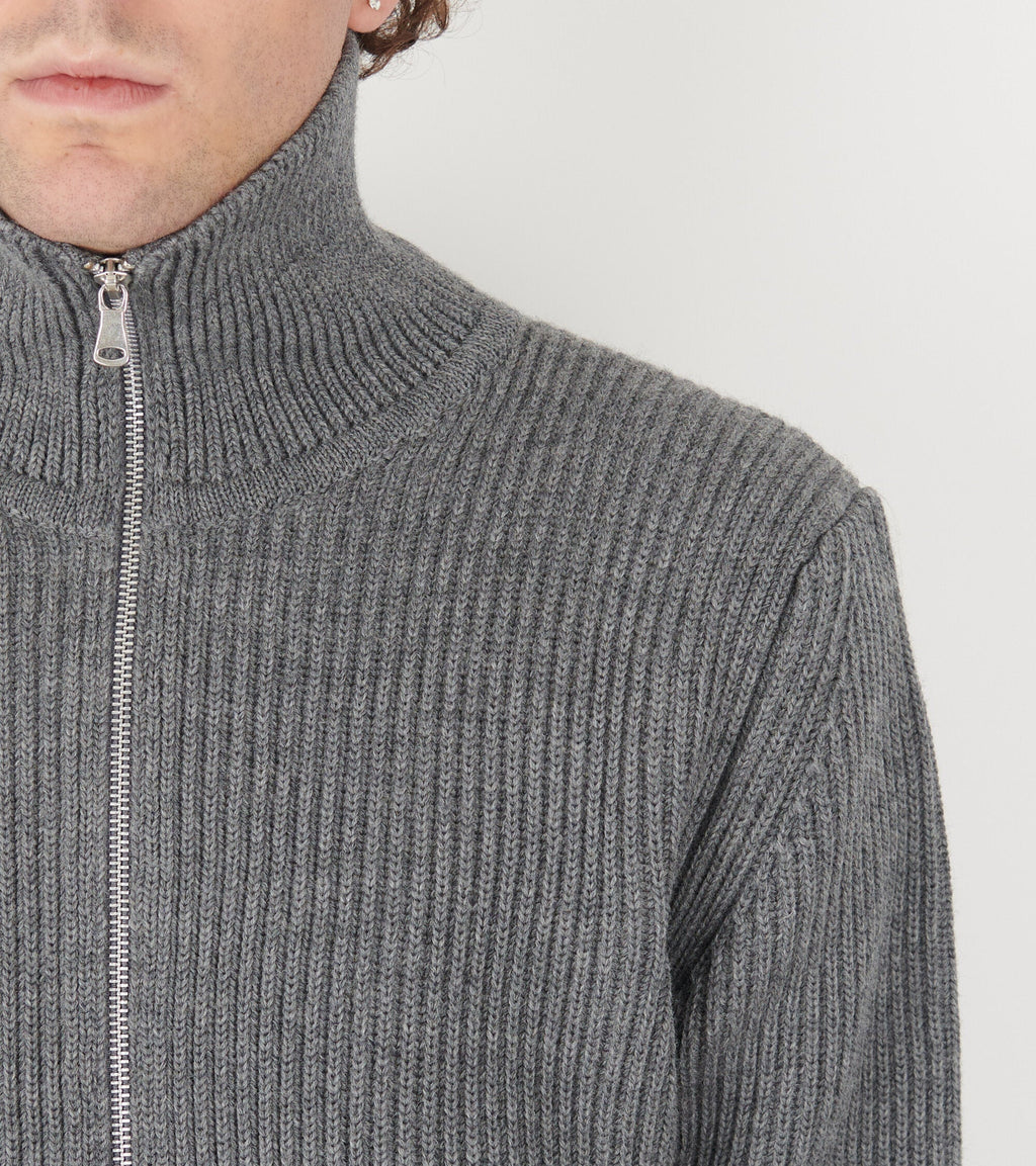 Navy Full-zip Grey