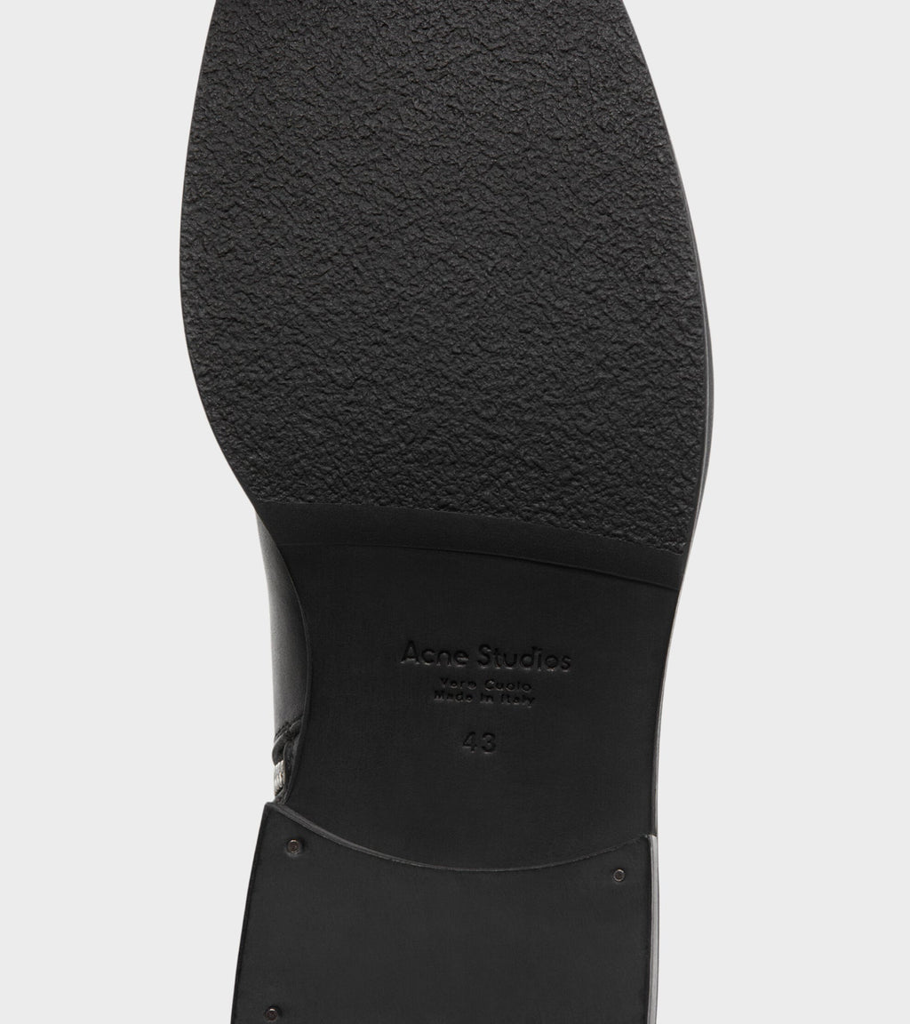 Waxed Leather Boots Black