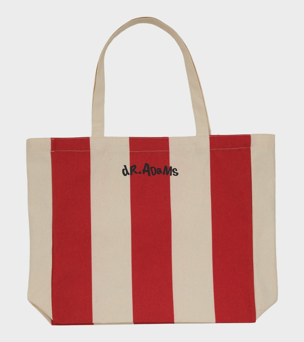 Dr. Adams Striped Tote Natural/Red