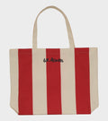 Dr. Adams Striped Tote Natural/Red