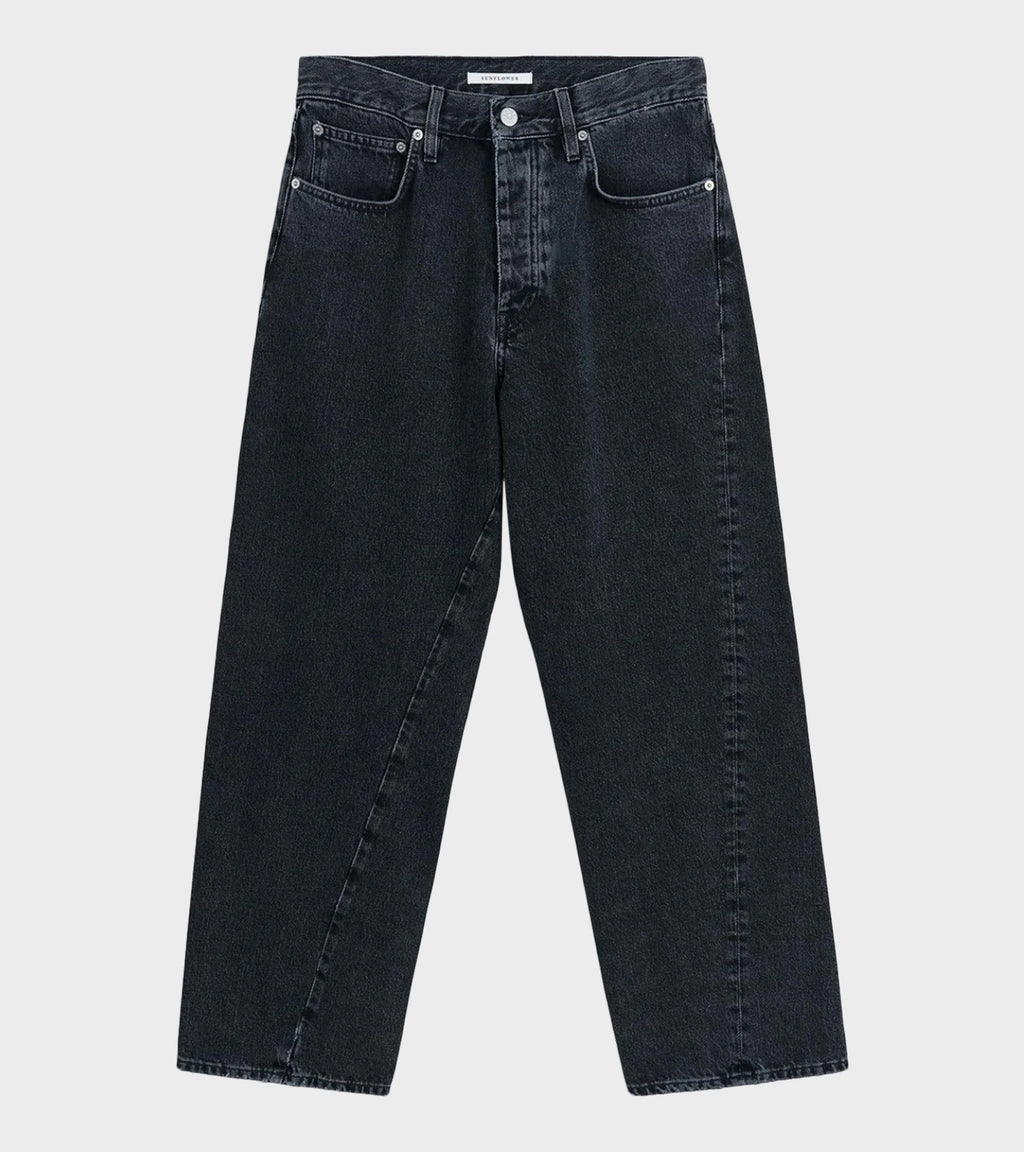 Wide Twist Jeans Washed Black