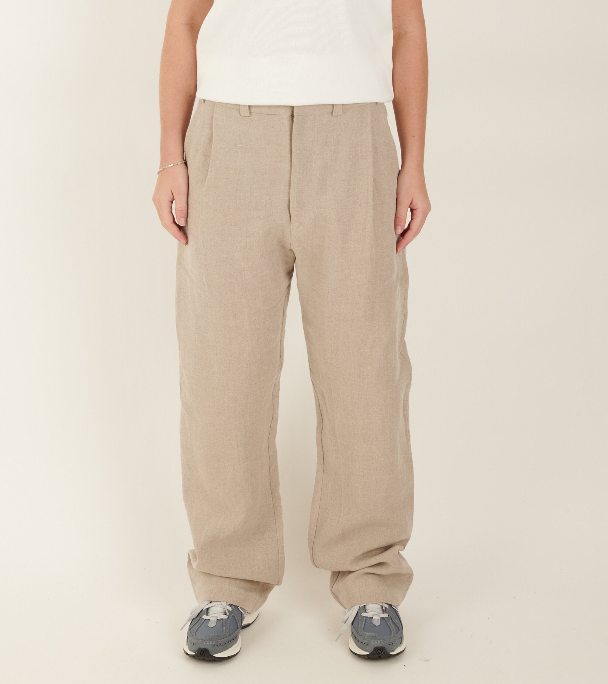 Linen Box Trousers Nature