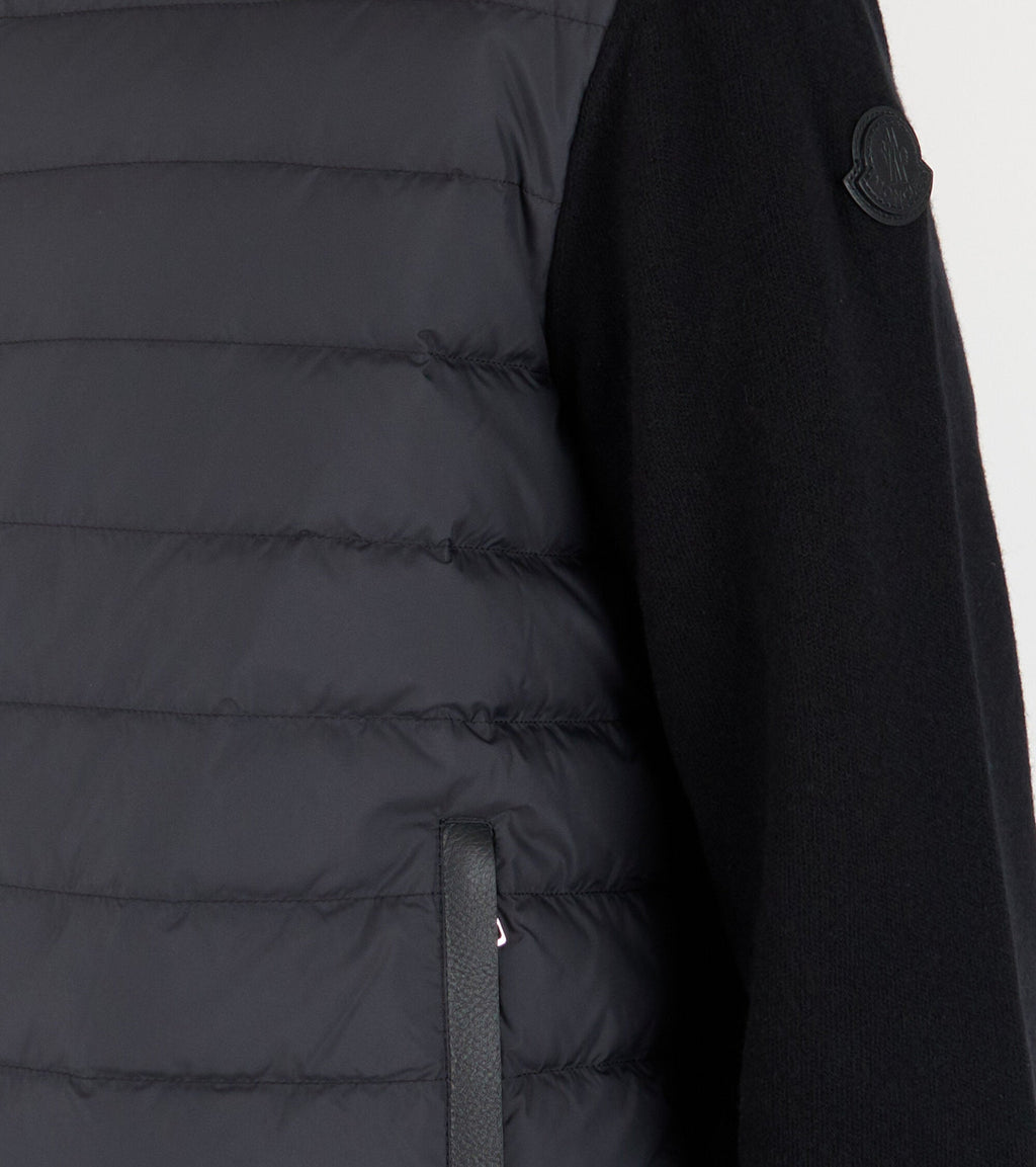 Padded Cashmere Cardigan Black