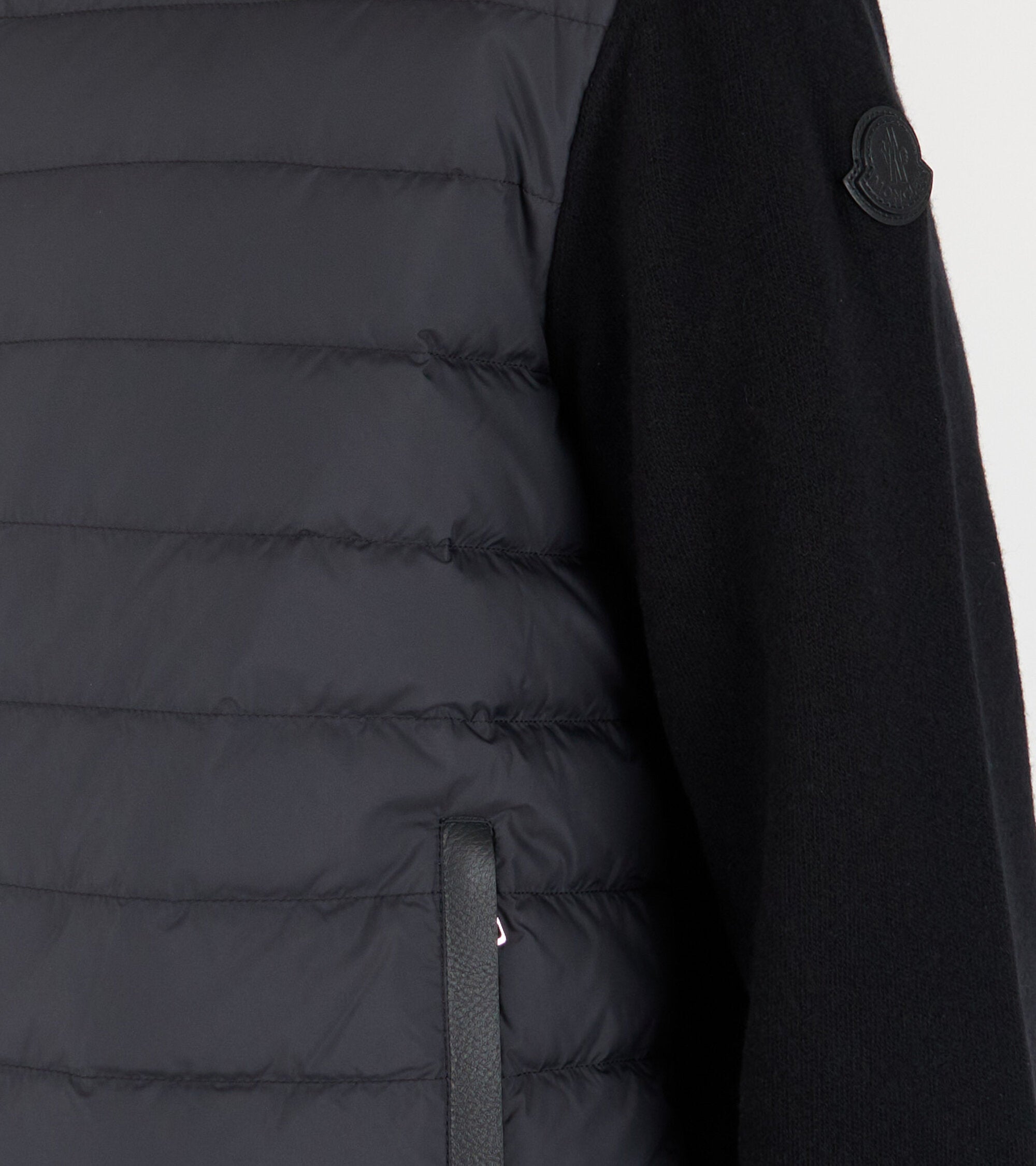 Padded Cashmere Cardigan Black