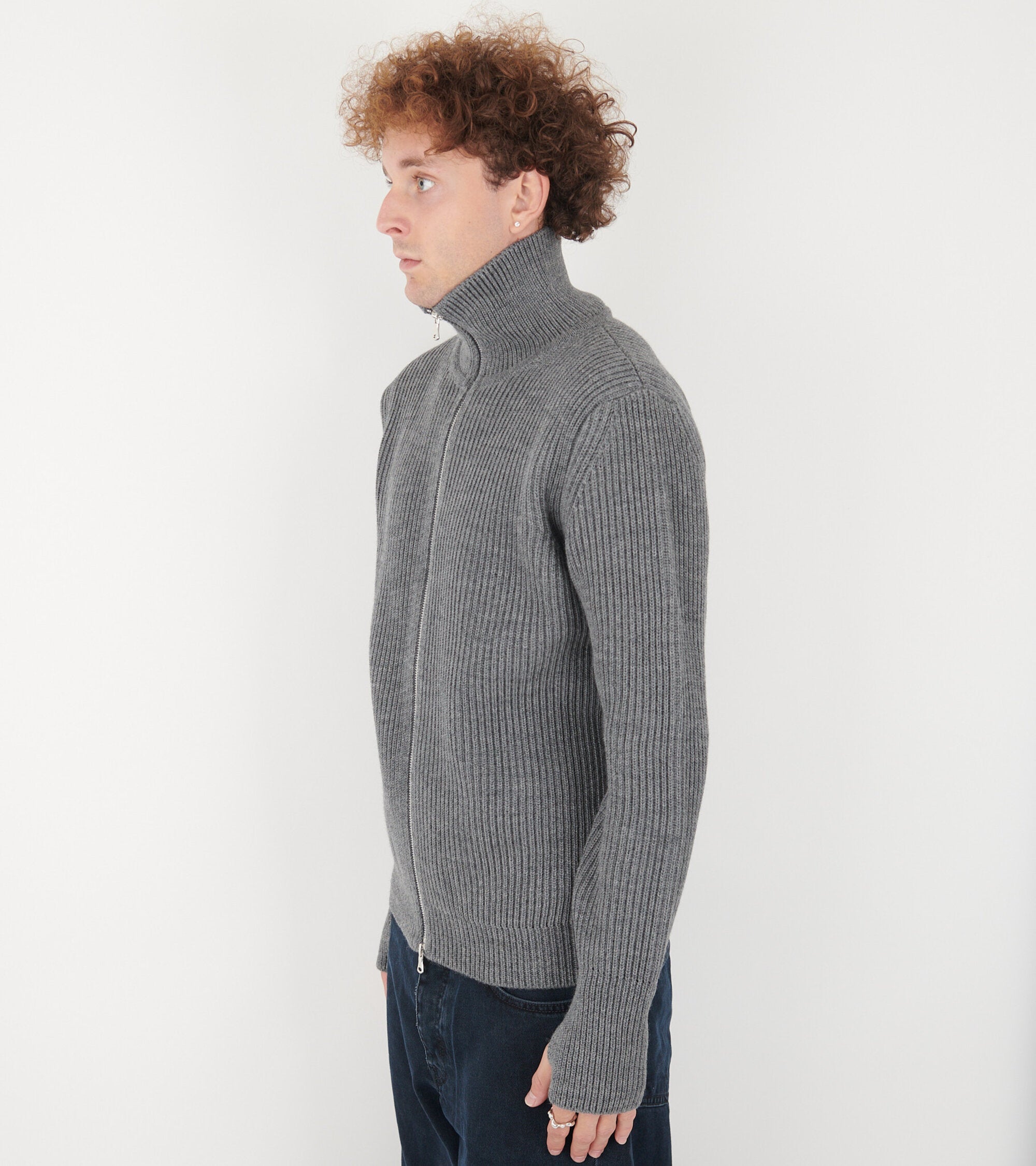 Navy Full-zip Grey