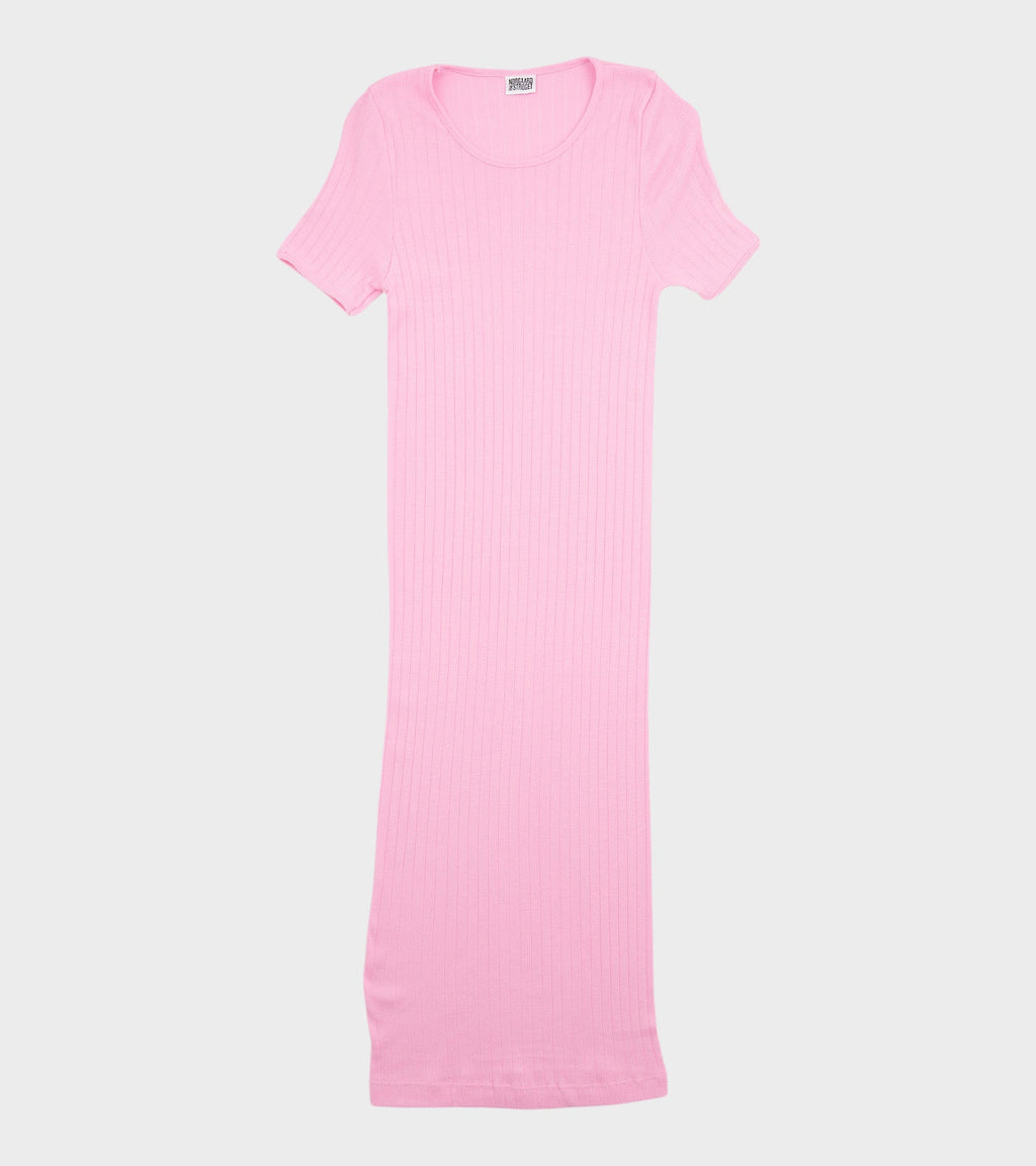 101 Short Sleeve John Rib Dress Bubblegum Pink